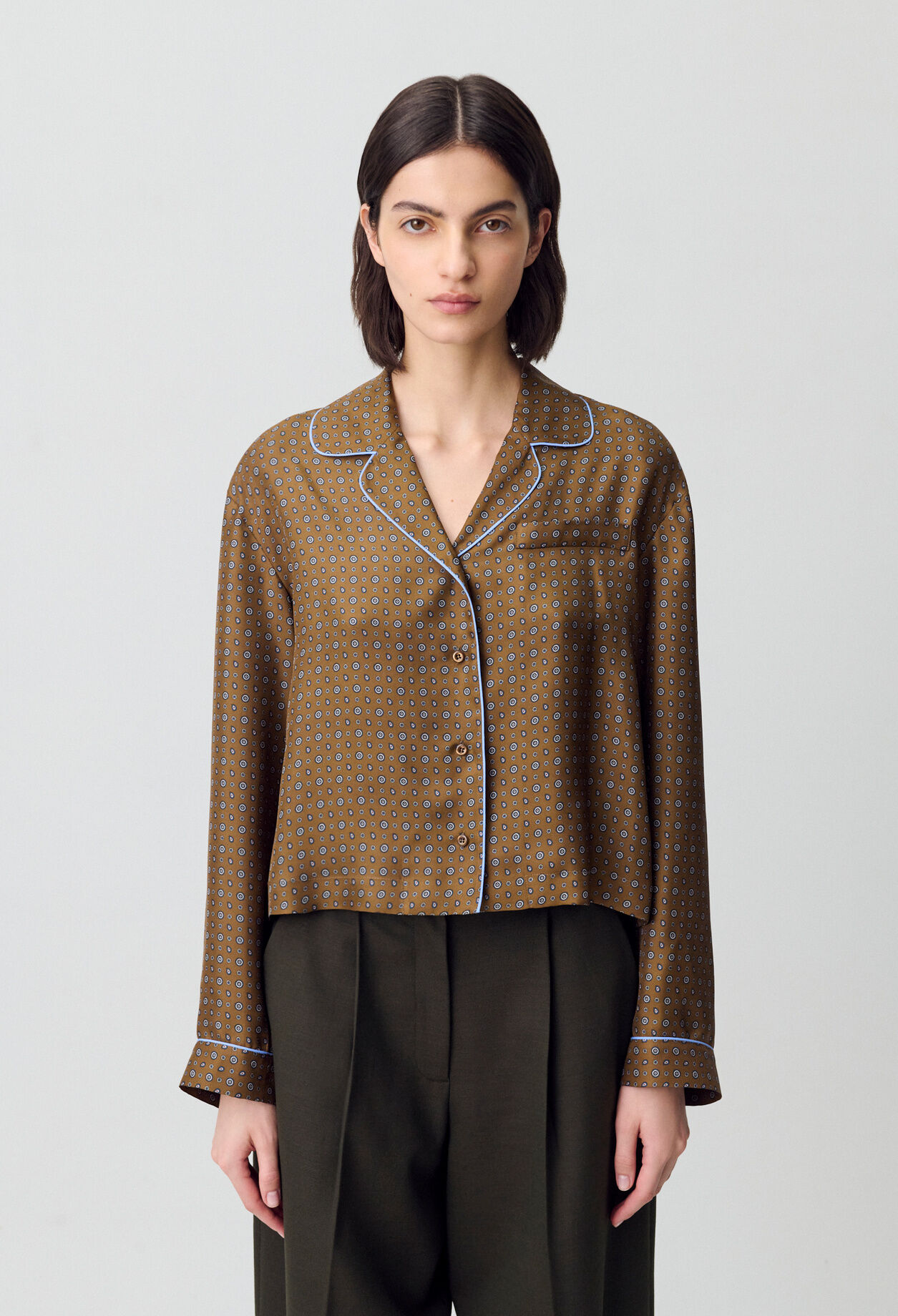 Bedruckte Seidenbluse
