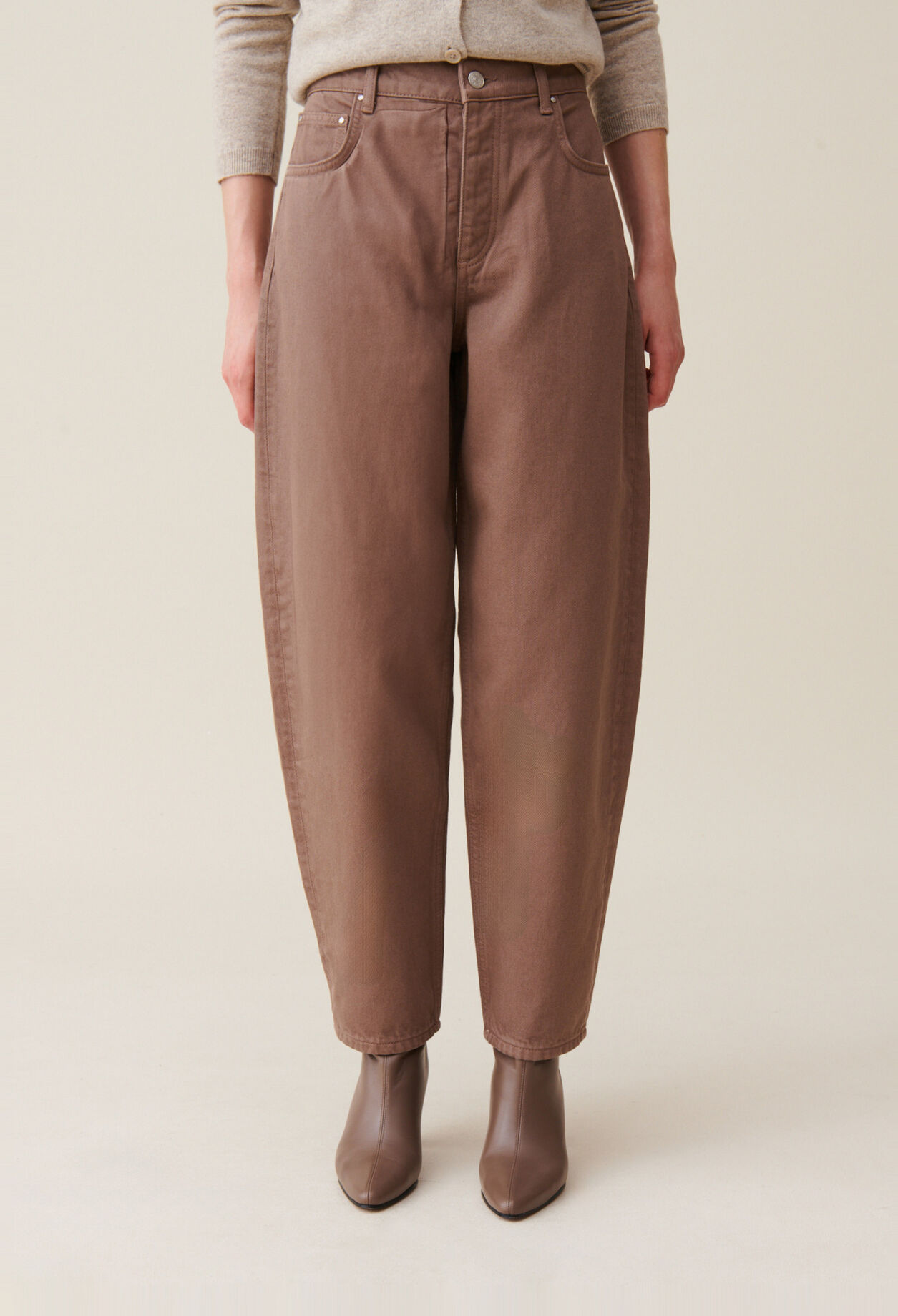 Jeans Luc Mom taupe