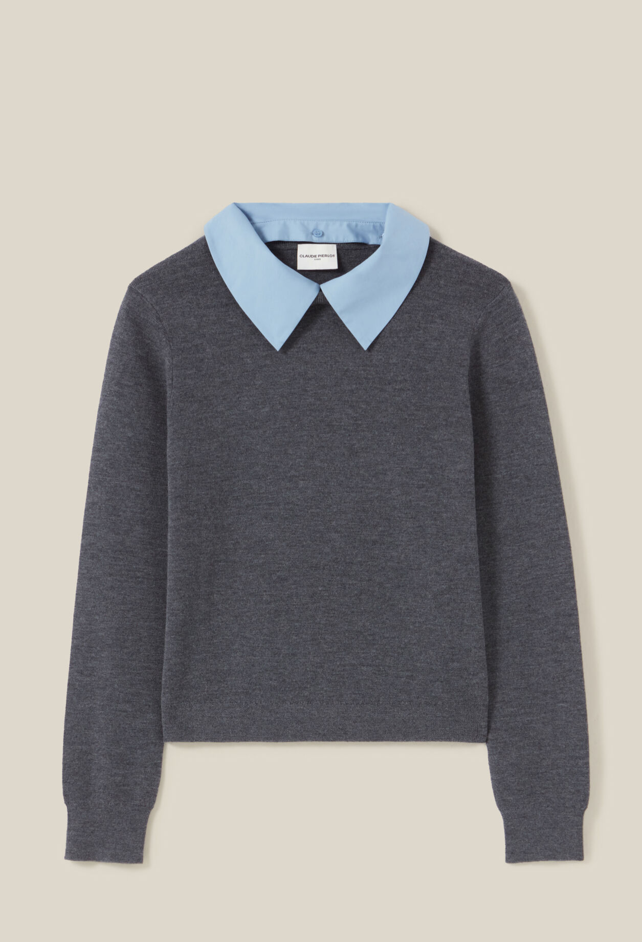 Pullover mit abnehmbarem Kragen