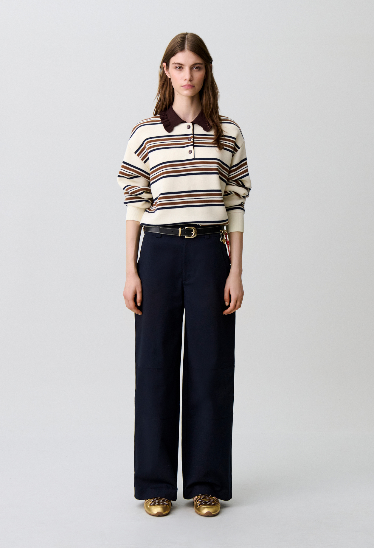 Weiter gestreifter Polopullover Damen - Mehrfarbig - Claudie Pierlot
