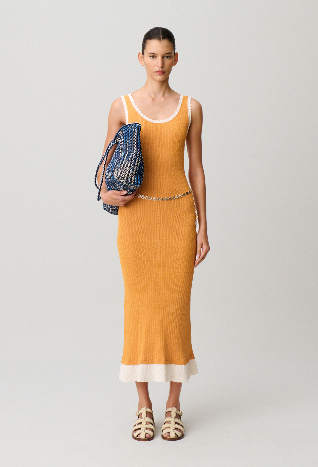 Langes Strickkleid Damen - Orange - Claudie Pierlot