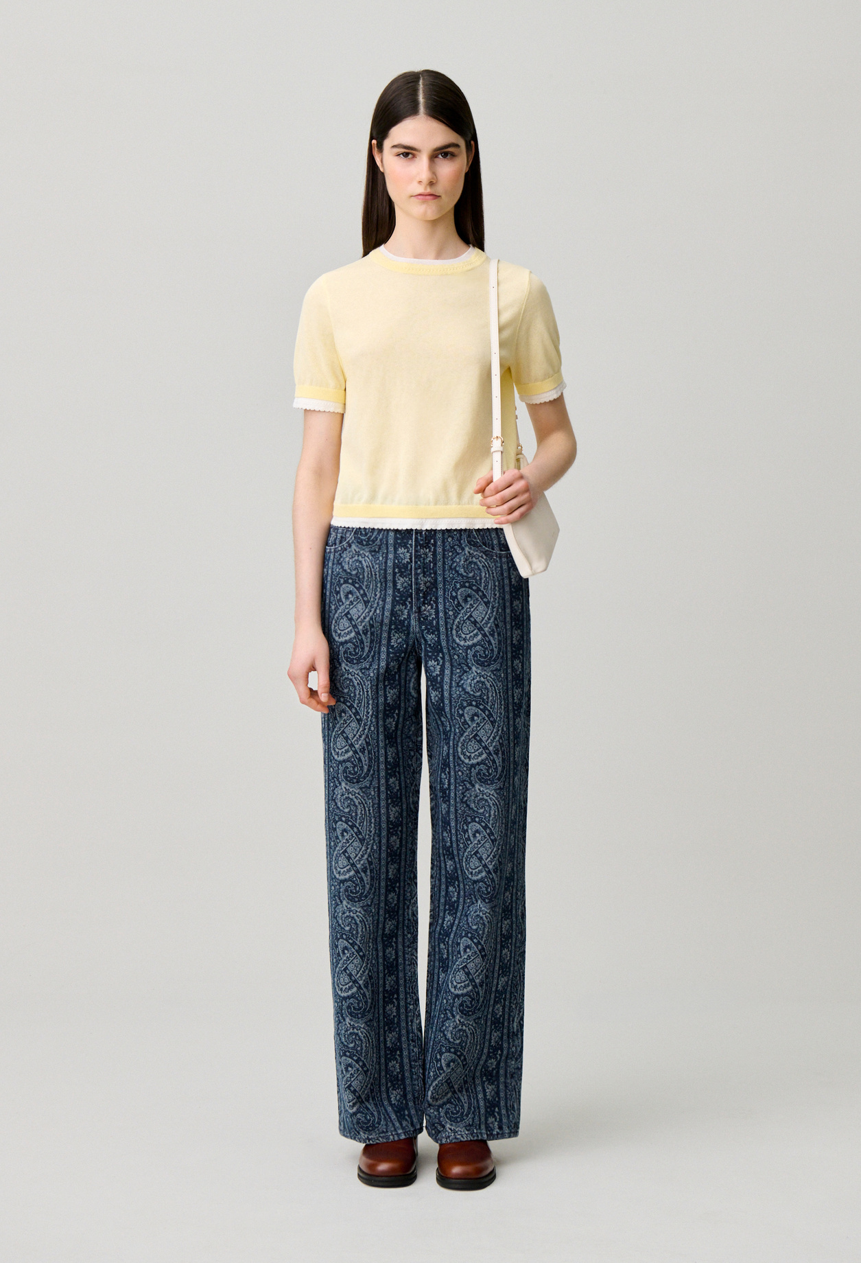 Kontrast-Strickpullover Damen - Vanille - Claudie Pierlot
