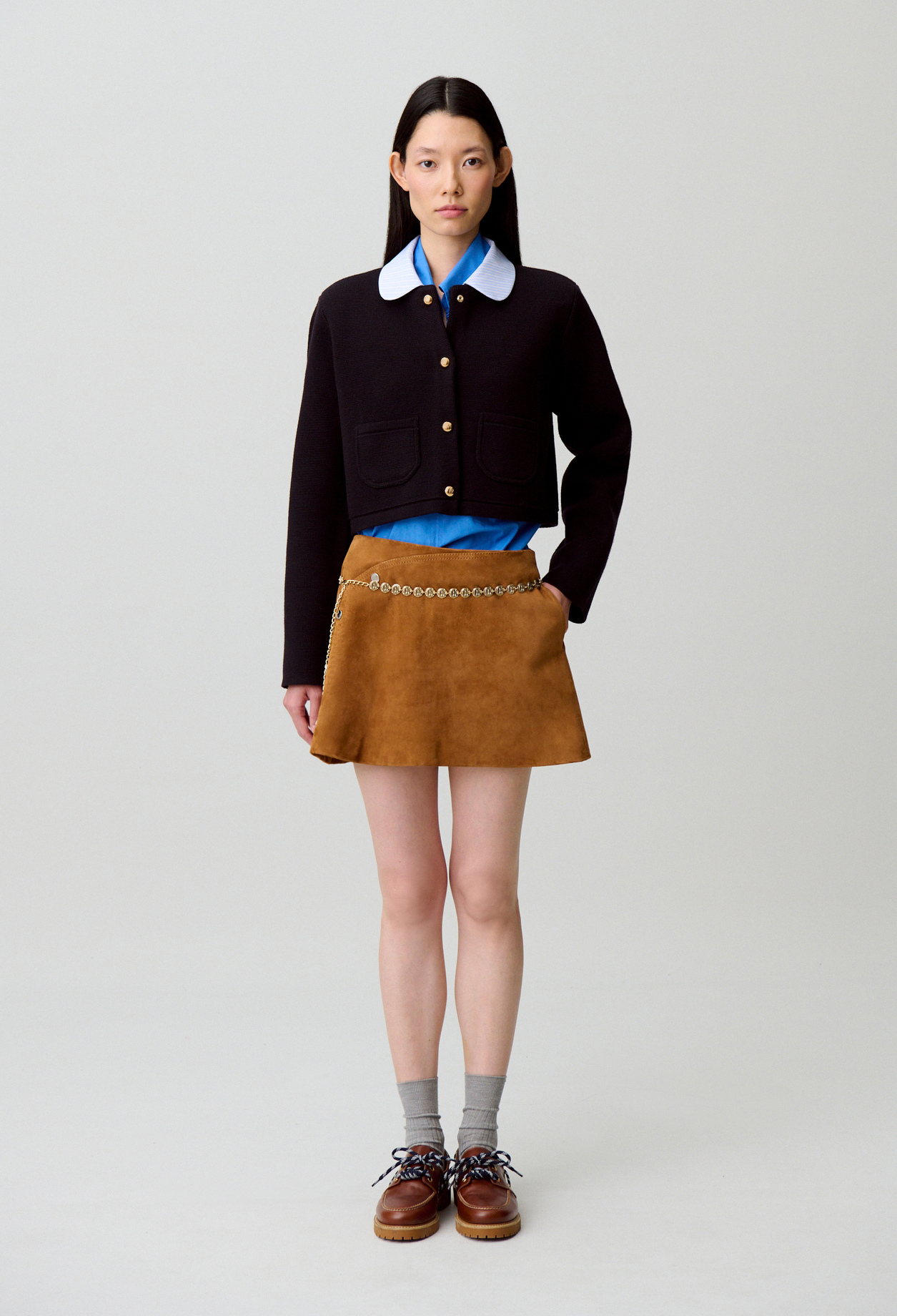 Cardigan mit Kragen Damen - Marineblaue - Claudie Pierlot