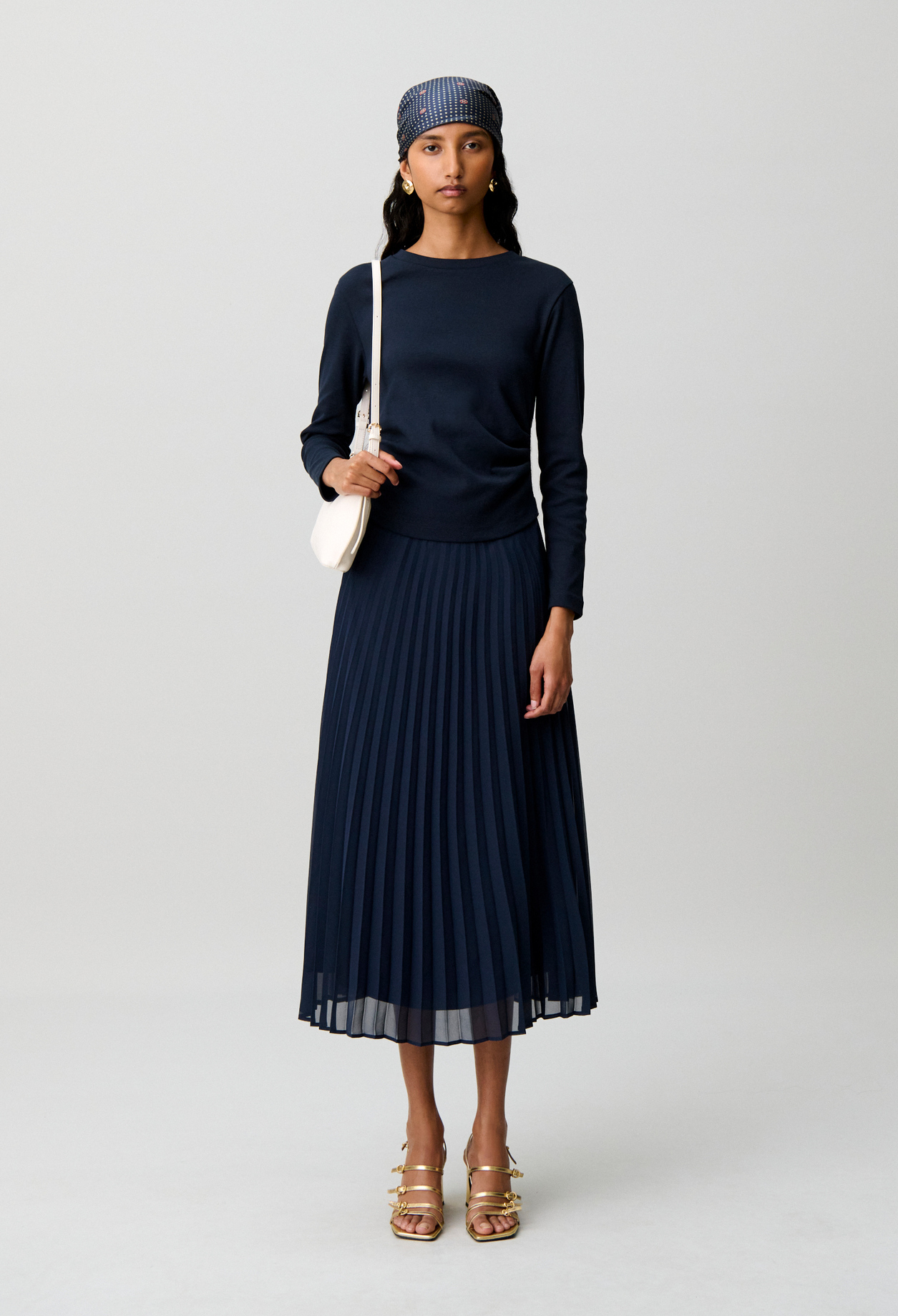 T-Shirt-Kleid Materialmix Damen - Marineblaue - Claudie Pierlot