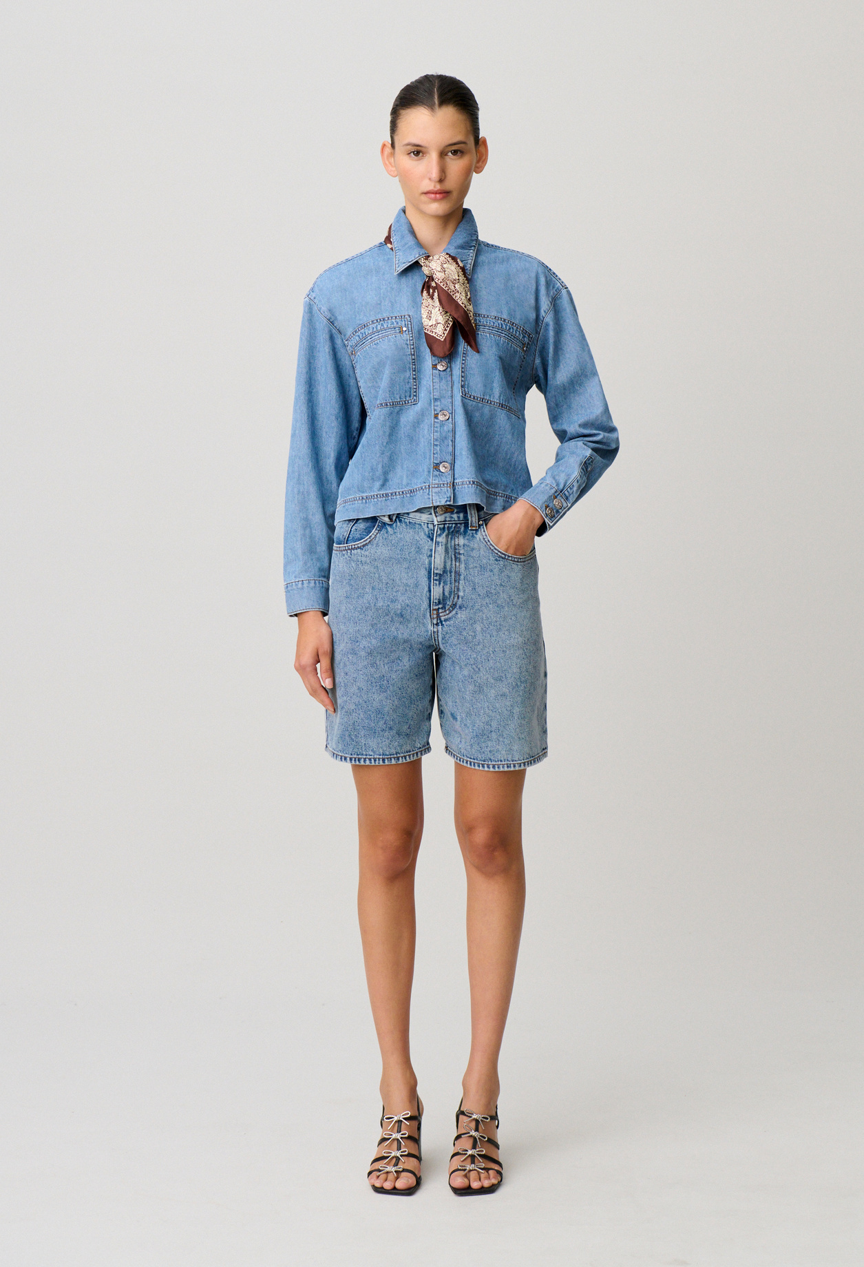 Oversize-Jeanshemd Damen - Denim Blau clair - Claudie Pierlot