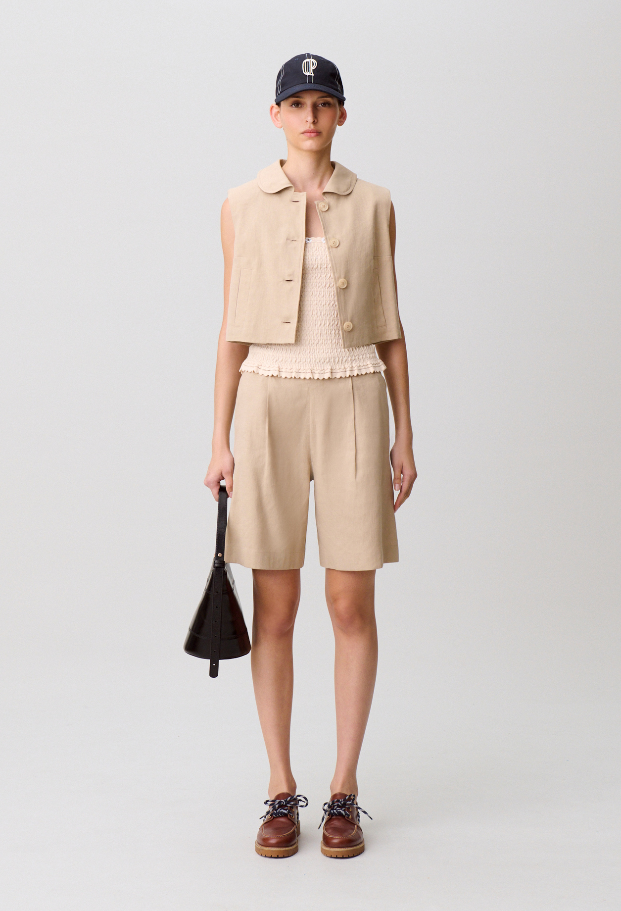 Kurzer Leinenblazer Damen - Sand - Claudie Pierlot
