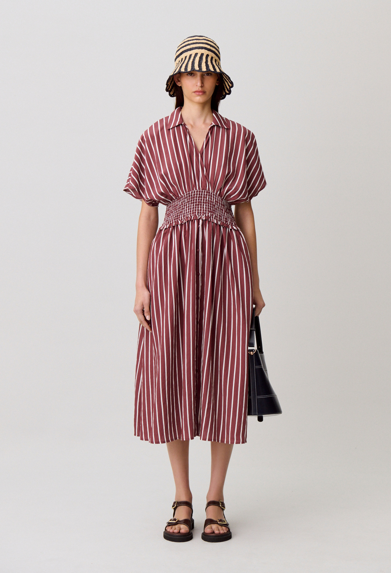 Gestreiftes Kleid in Wickeloptik Damen - Zweifarbig - Claudie Pierlot