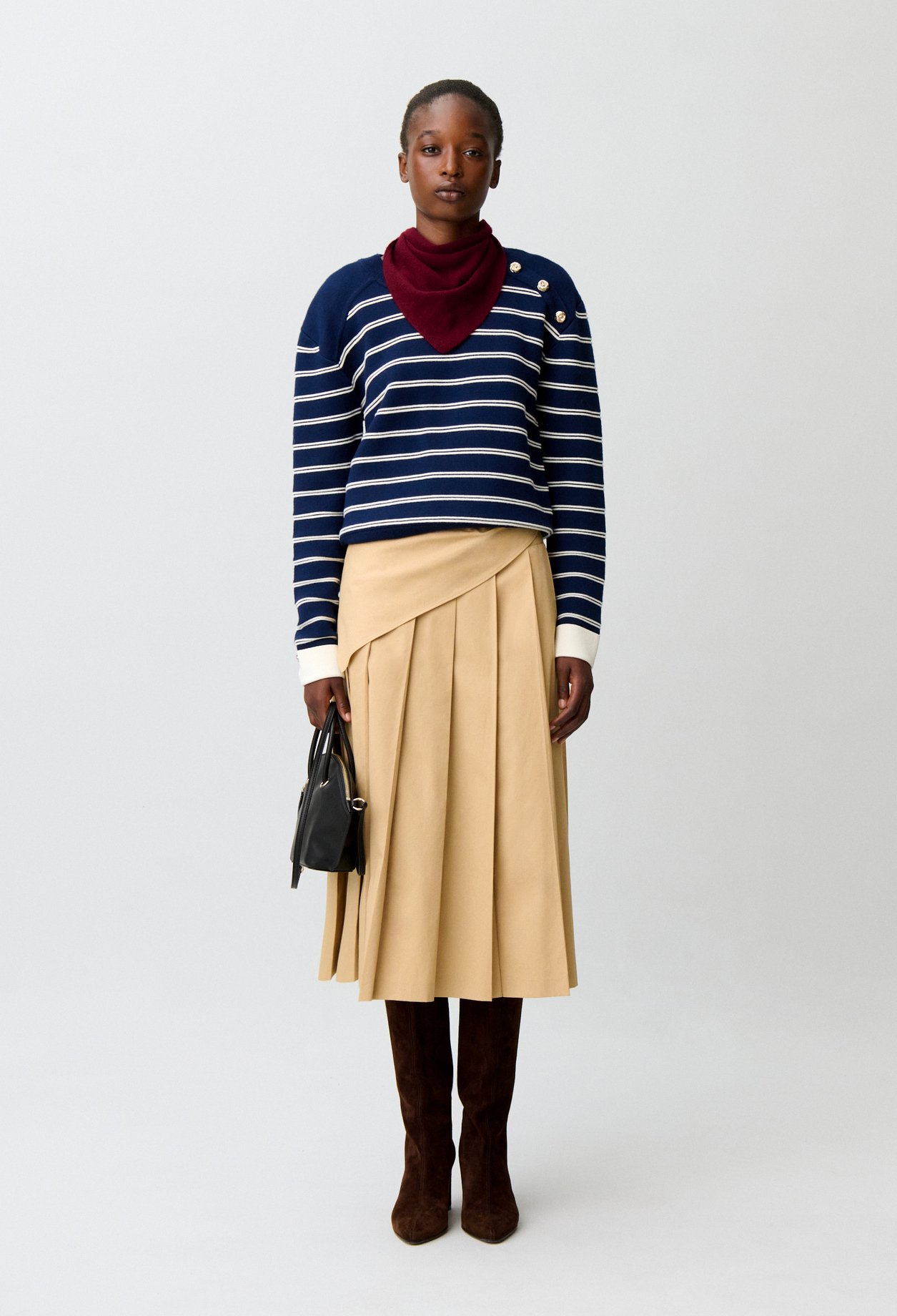 Gestreifter Wollpullover Damen - Zweifarbig - Claudie Pierlot