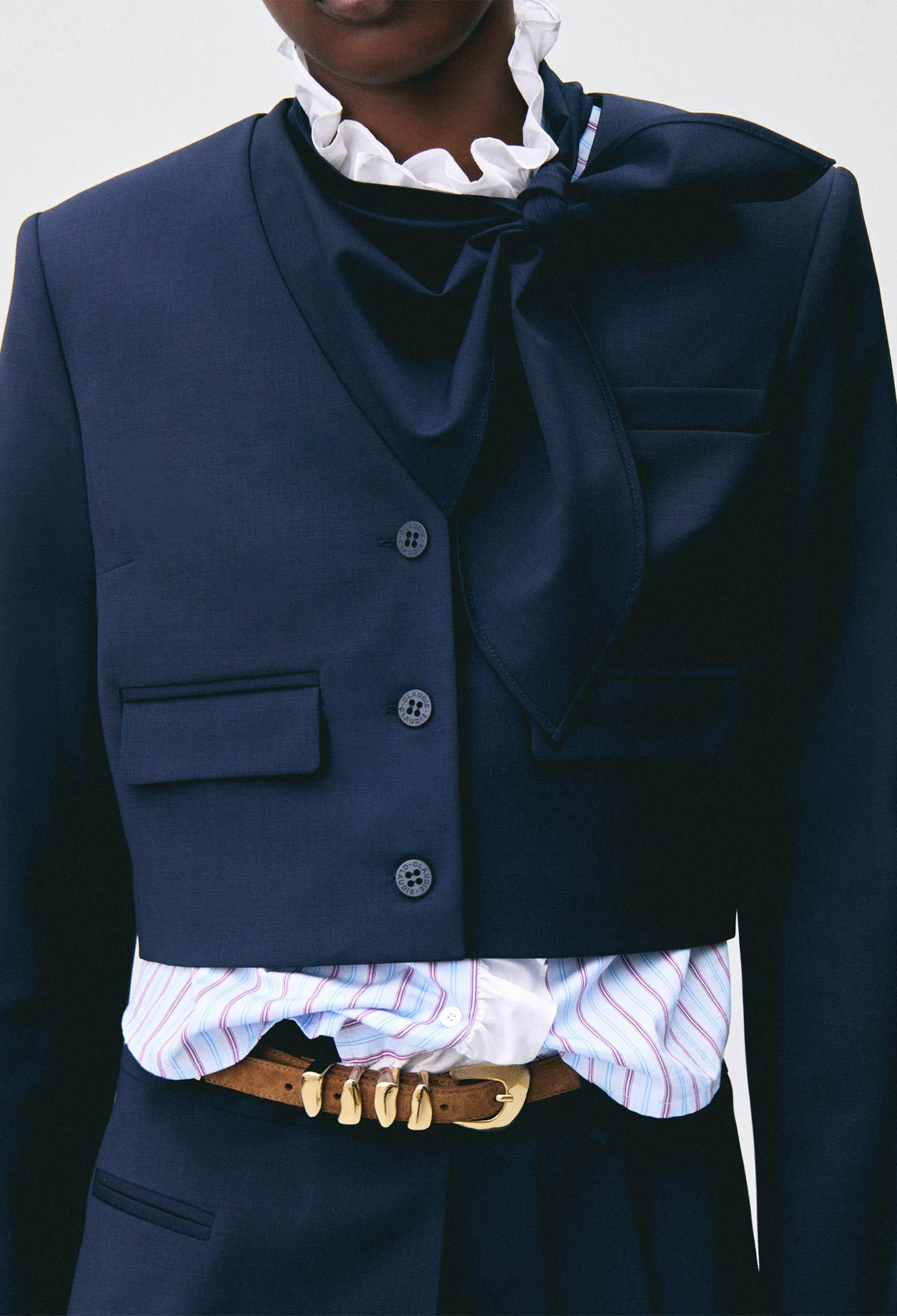 Boxy-Jacke aus Wollmix Damen - Marineblaue - Claudie Pierlot