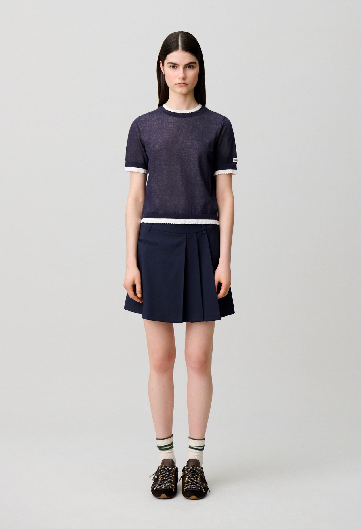 Kontrast-Strickpullover Damen - Tinte - Claudie Pierlot