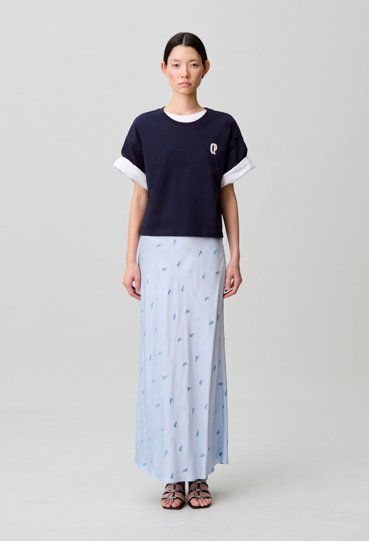 Satinrock mit Blumenmuster Damen - Ciel - Claudie Pierlot