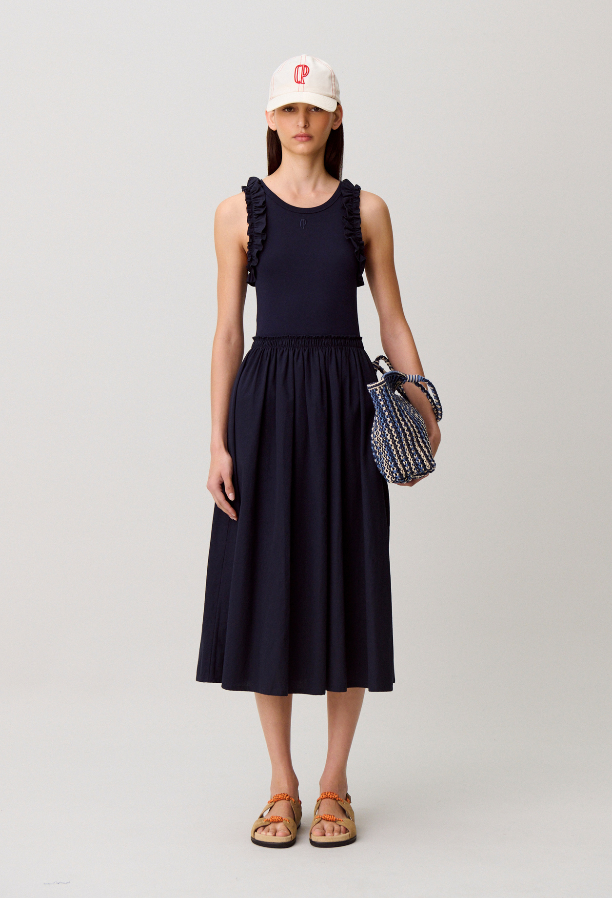 Kleid im Baumwoll-Materialmix Damen - Marineblaue - Claudie Pierlot