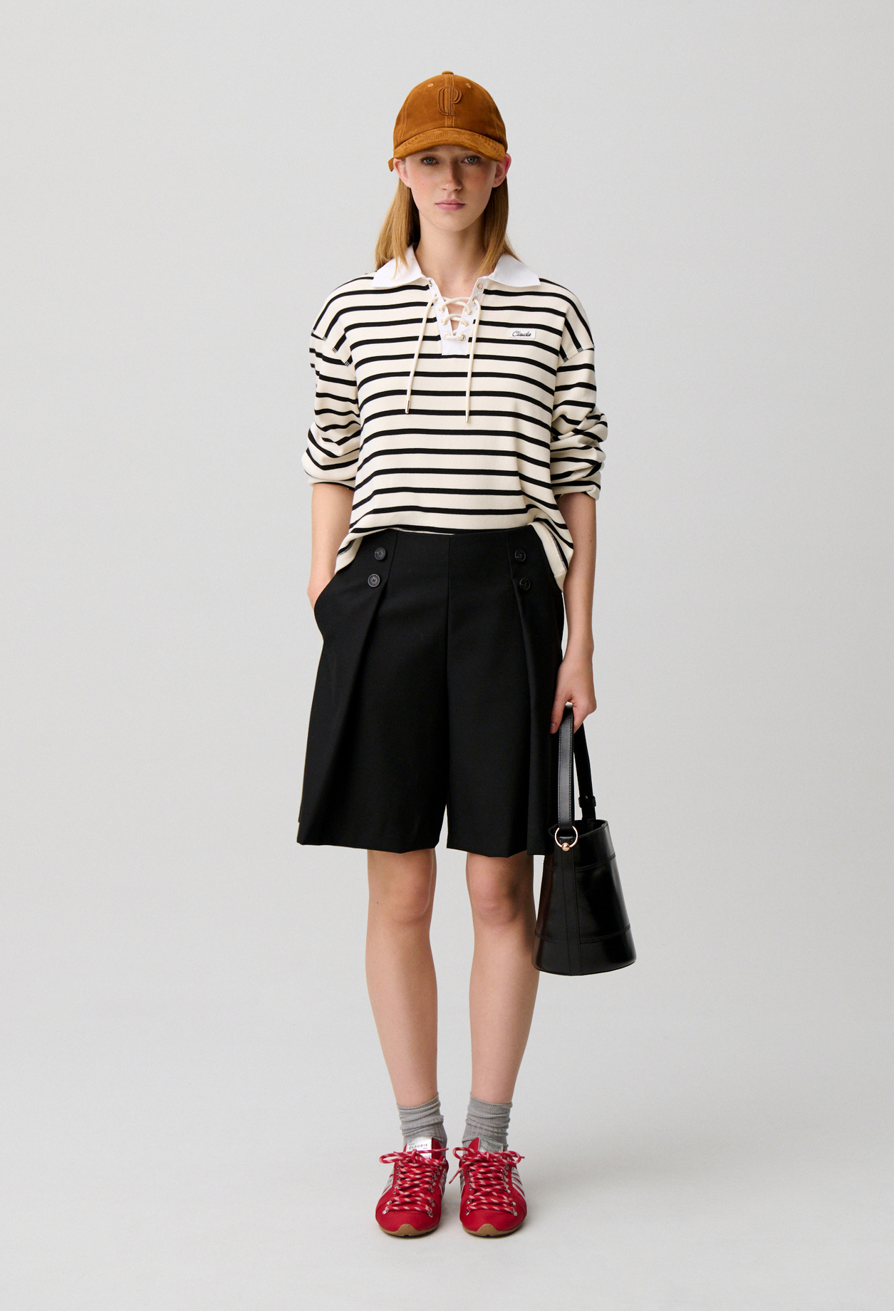 Gestreiftes Marineblaue-T-Shirt Damen - Zweifarbig - Claudie Pierlot