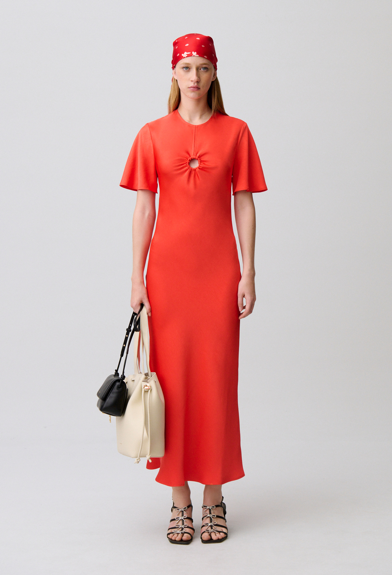 Langes Satin-Kleid Damen - Tangerine - Claudie Pierlot
