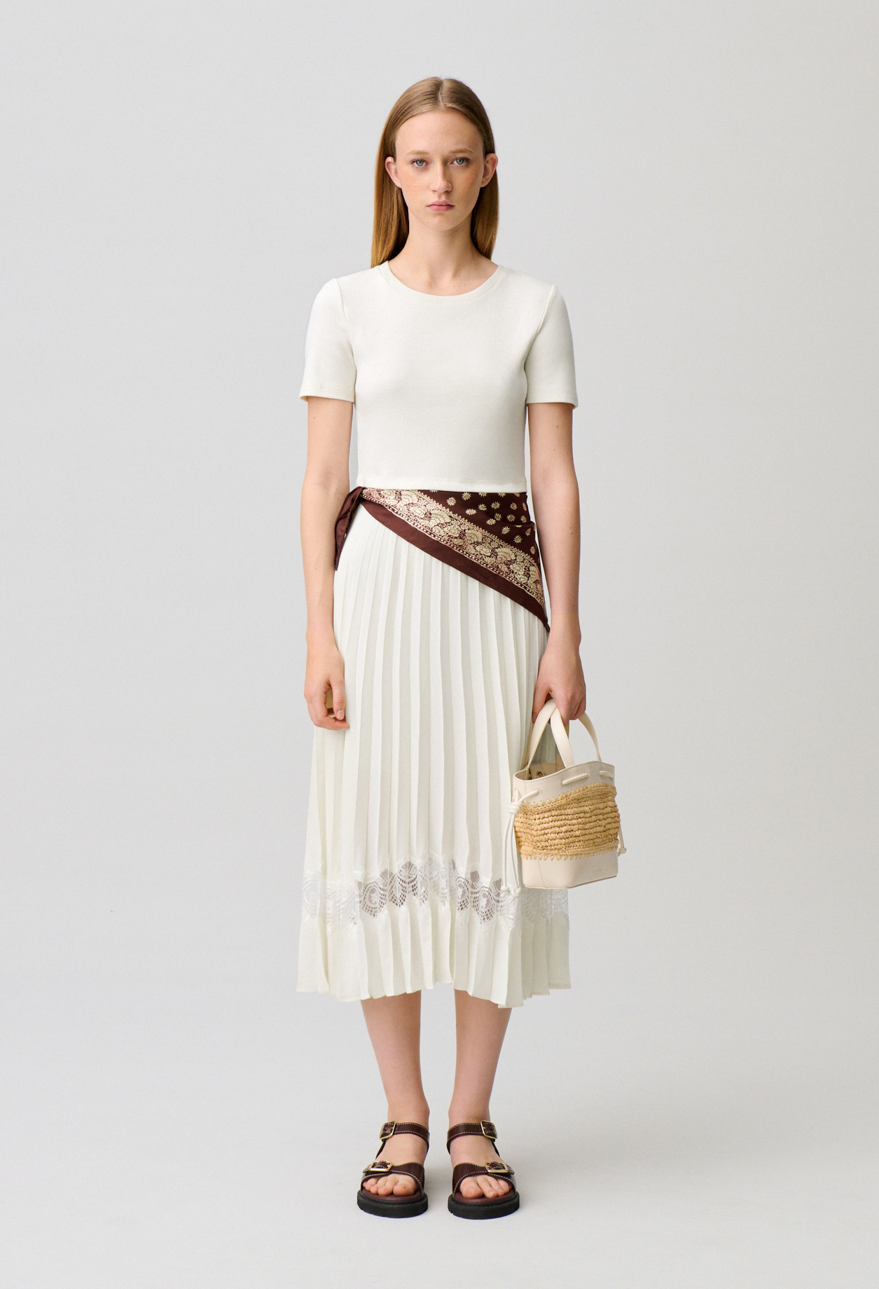 Elfenbein Midi Kleid von Courtney