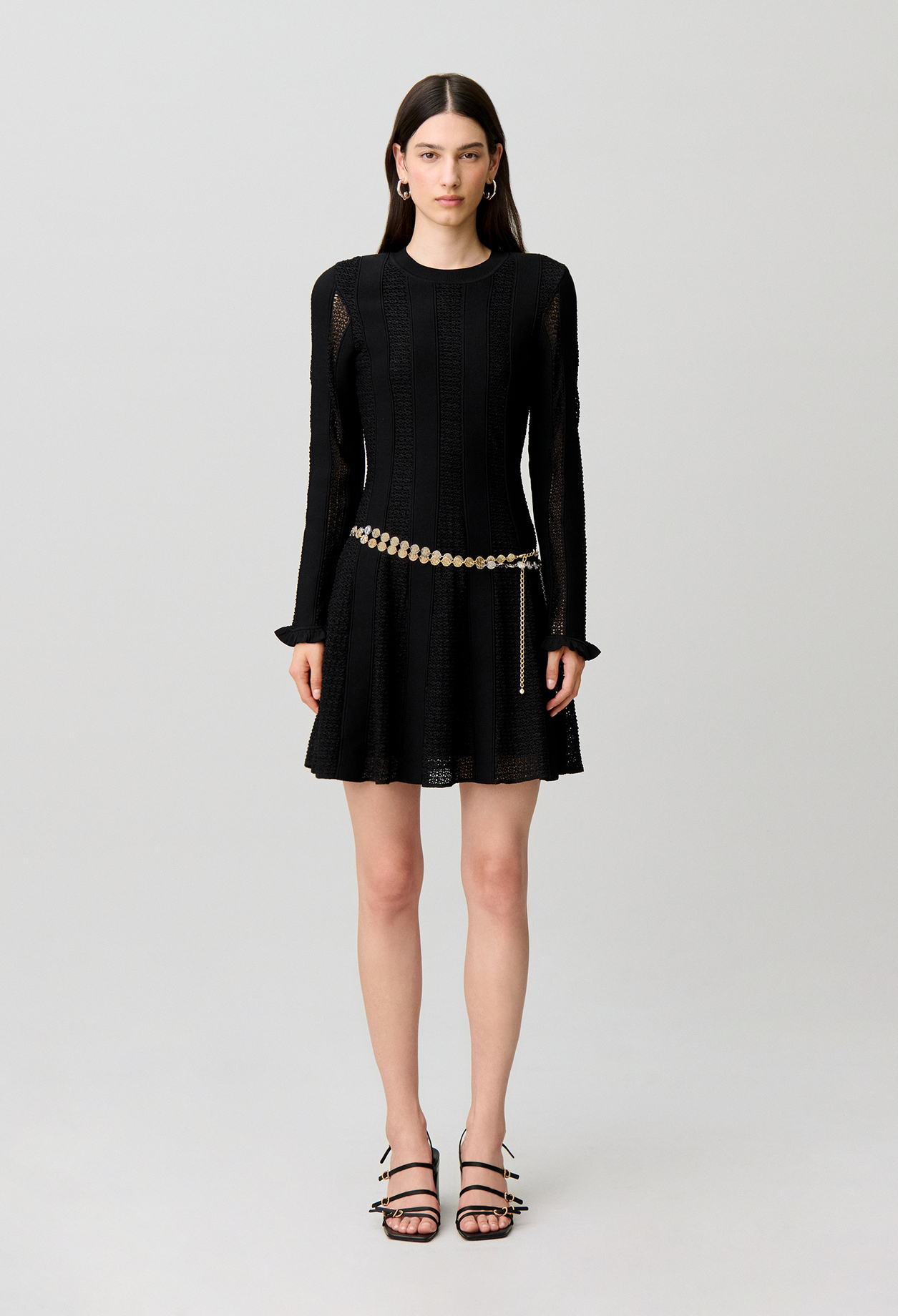 Skaterkleid aus Lurex-Strick Damen - Schwarz - Claudie Pierlot