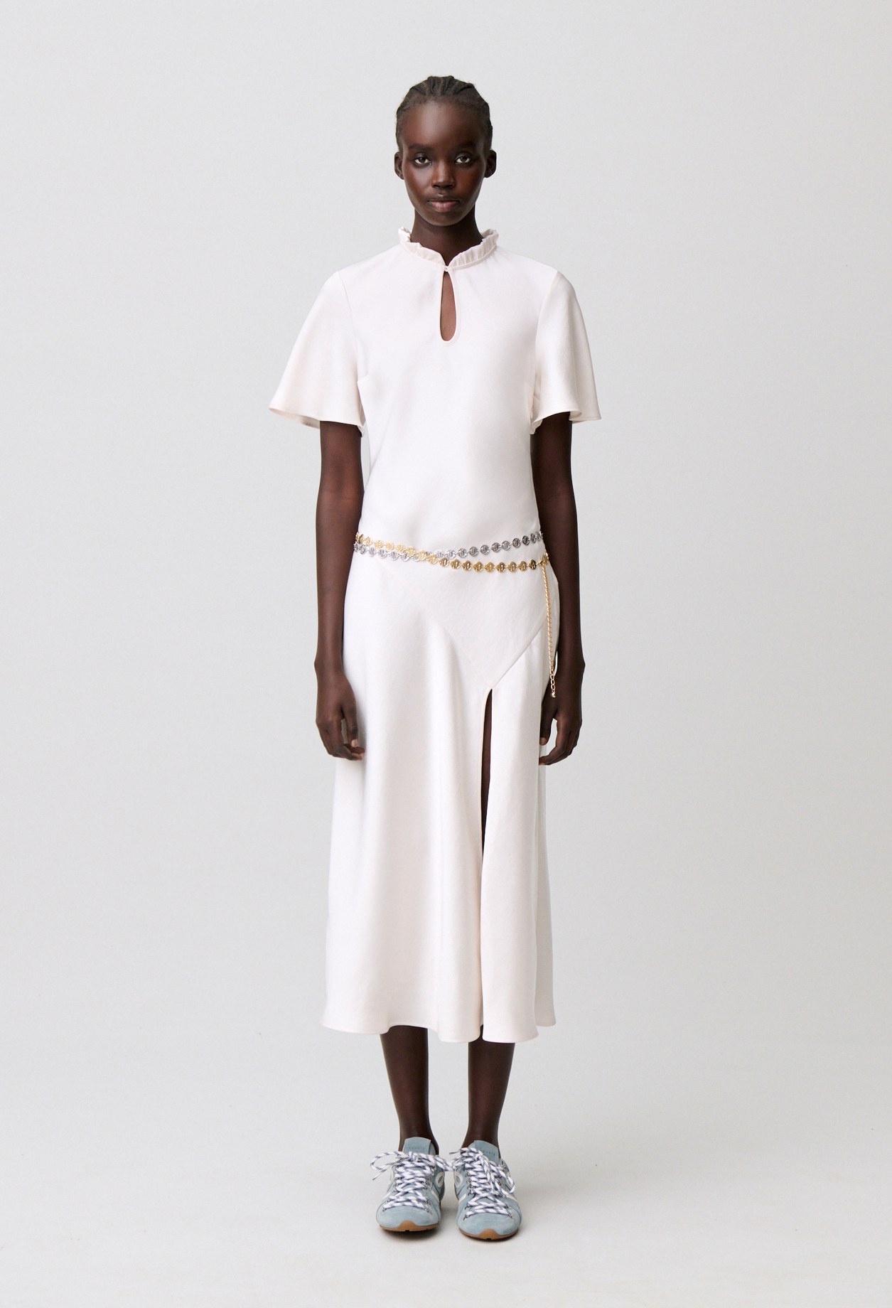 Fließendes Midi-Kleid Damen - Elfenbein - Claudie Pierlot