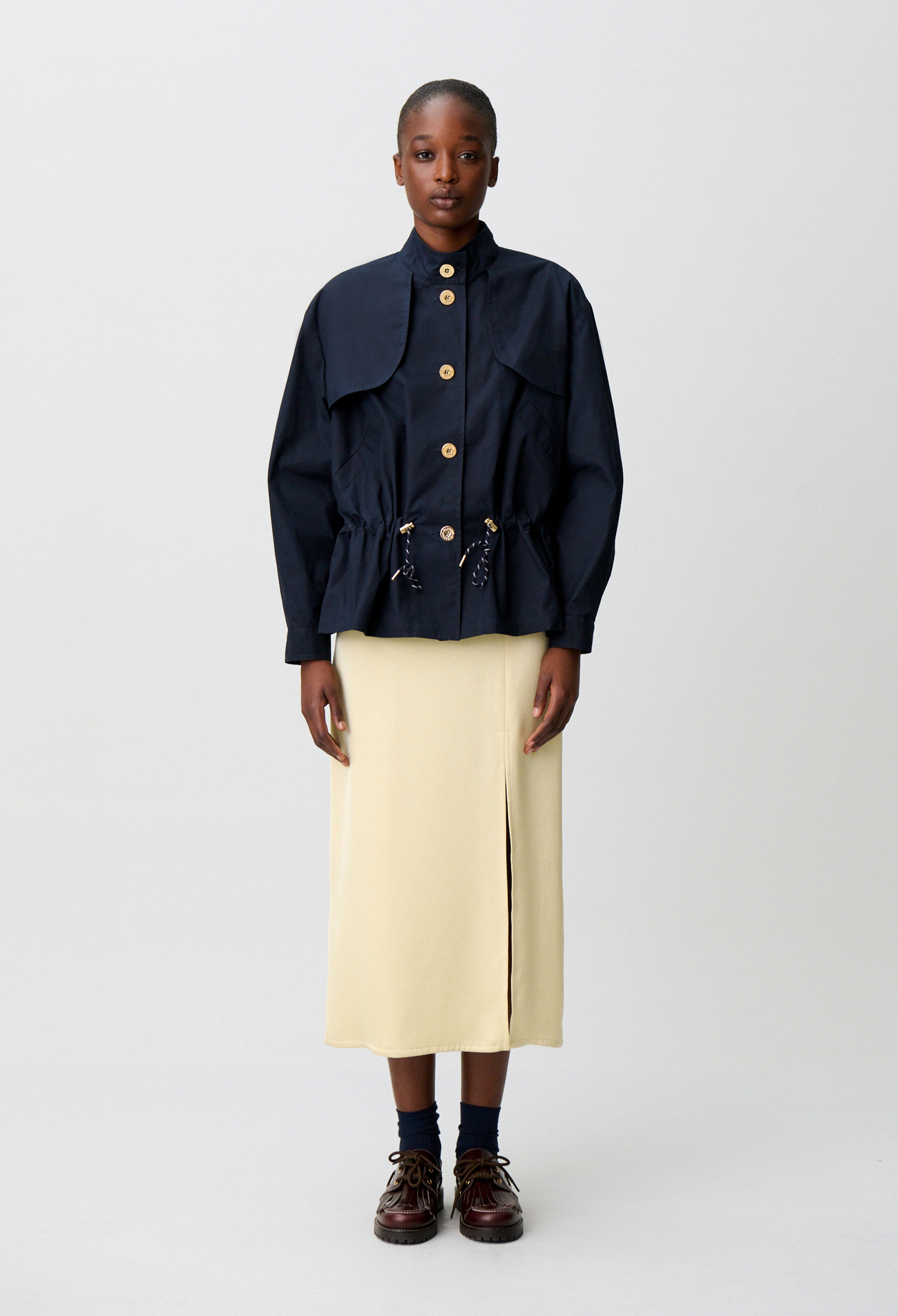 Gewachster Gabardine-Blouson Damen - Marineblaue - Claudie Pierlot