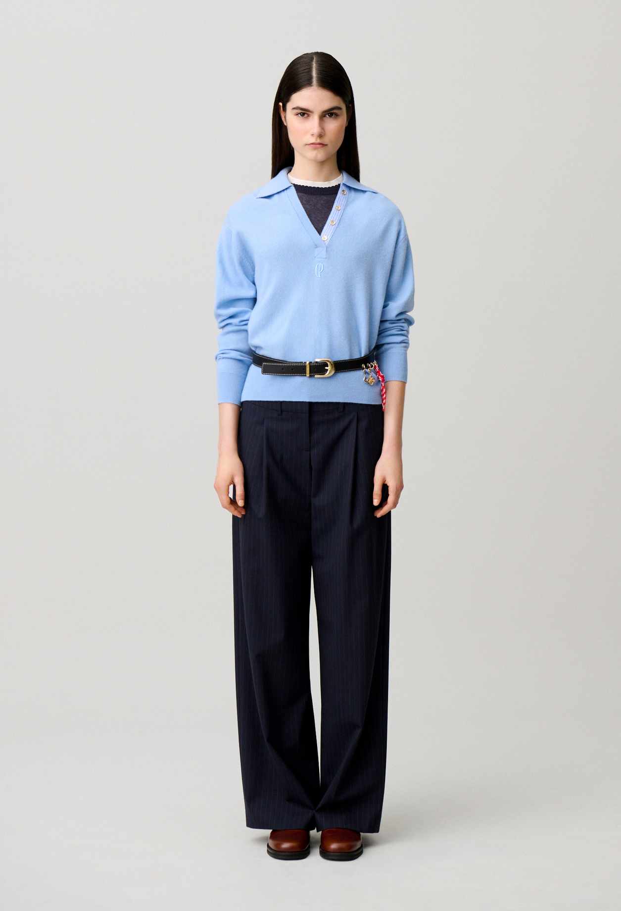 Pullover aus Wolle und Kaschmir Damen - Himmel-blau - Claudie Pierlot