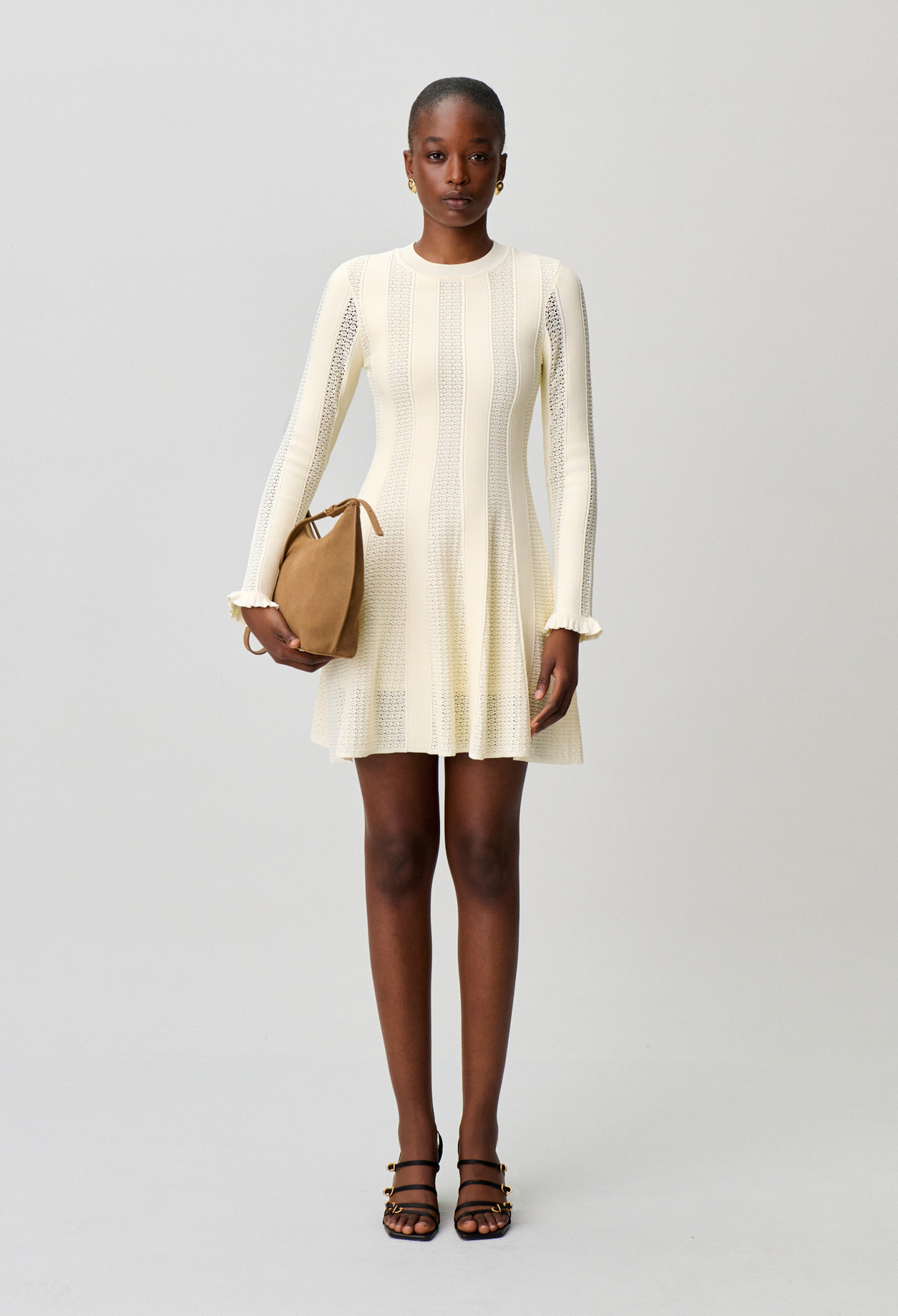 Kurzes Skater-Strickkleid Damen - Cremefarbene - Claudie Pierlot