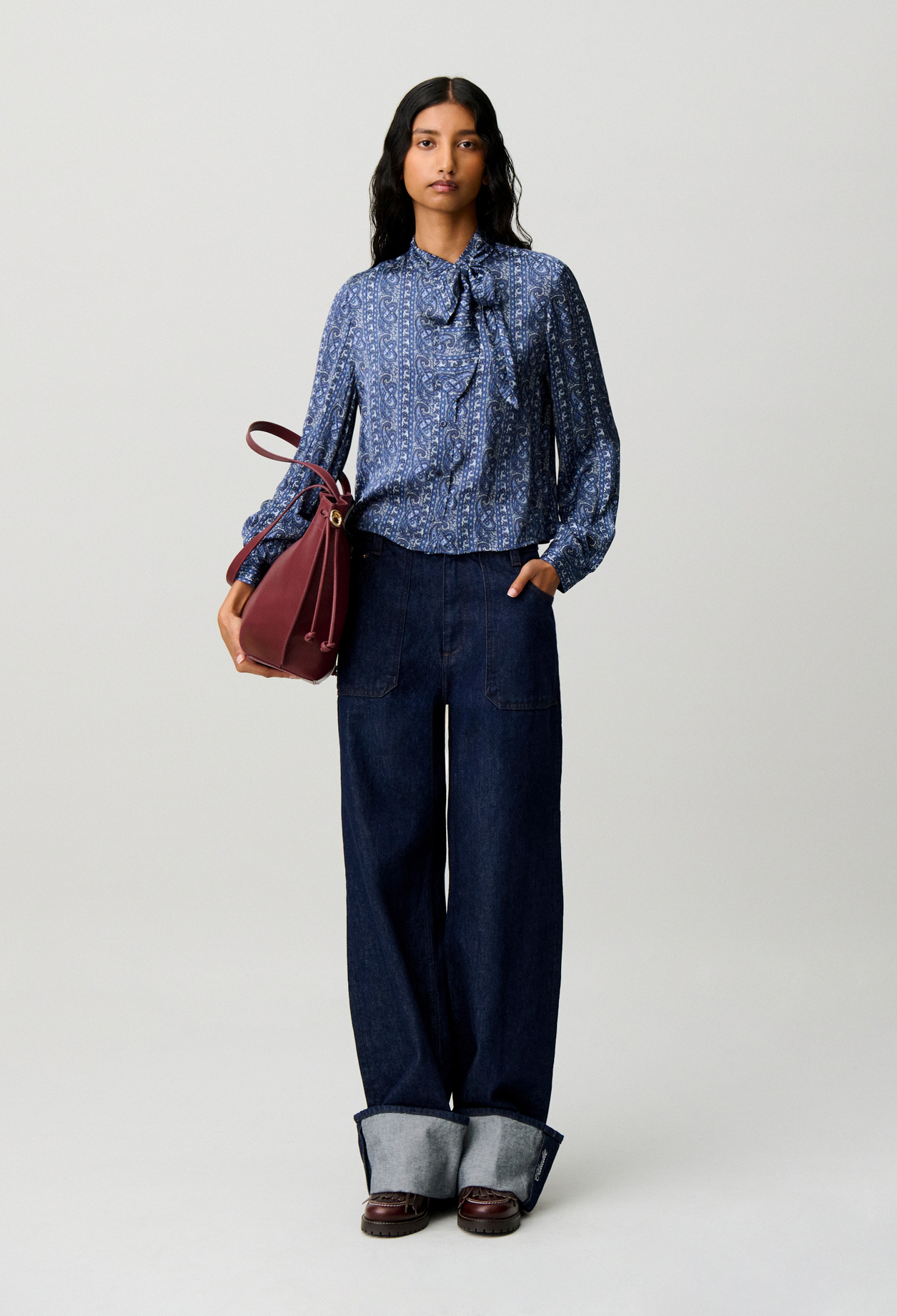 Bedruckte Schluppenbluse Damen - Dunkler print - Claudie Pierlot