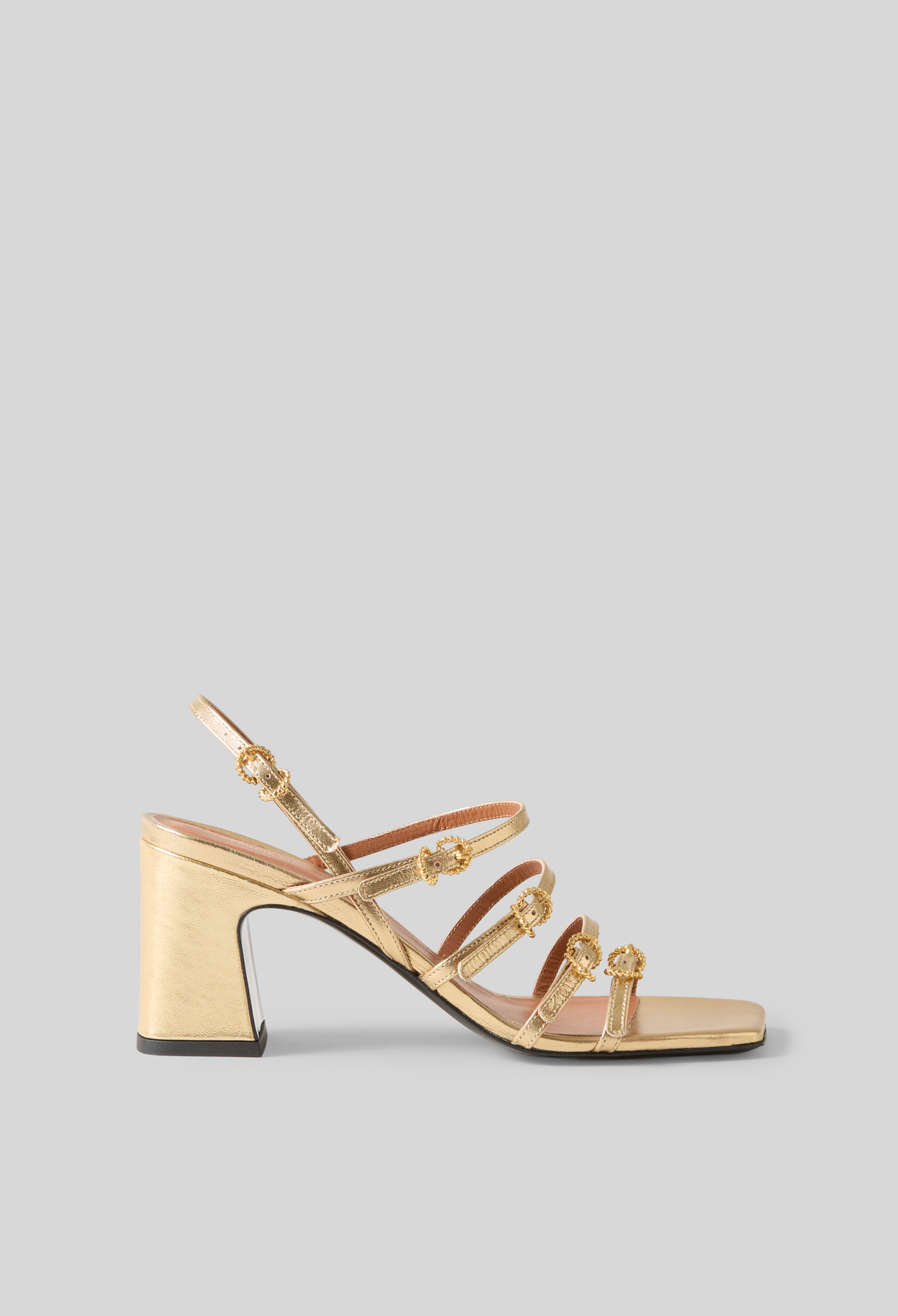 Absatzsandalen aus Metallic-Leder Damen - Gold - Claudie Pierlot