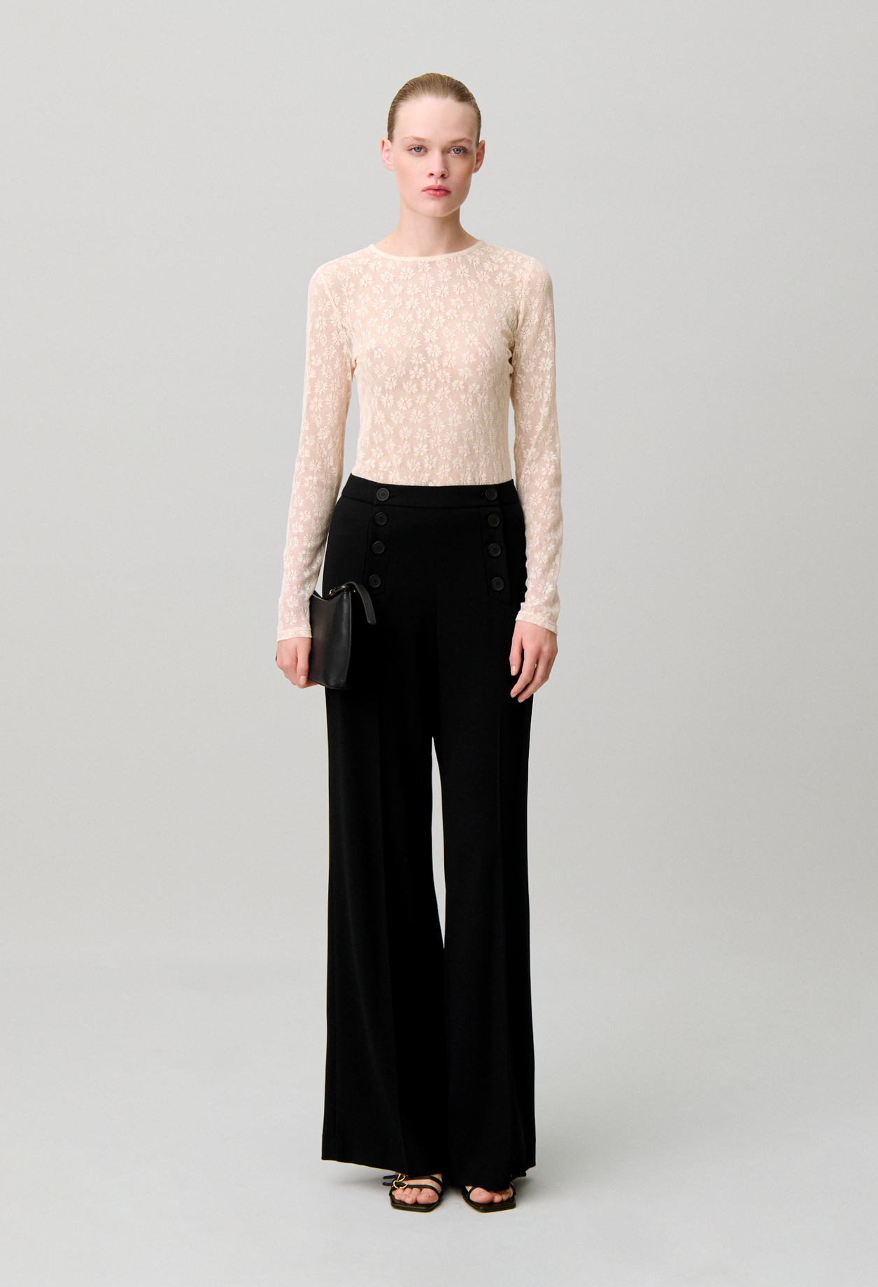 Langarmshirt aus Spitze Damen - Cremefarbene - Claudie Pierlot