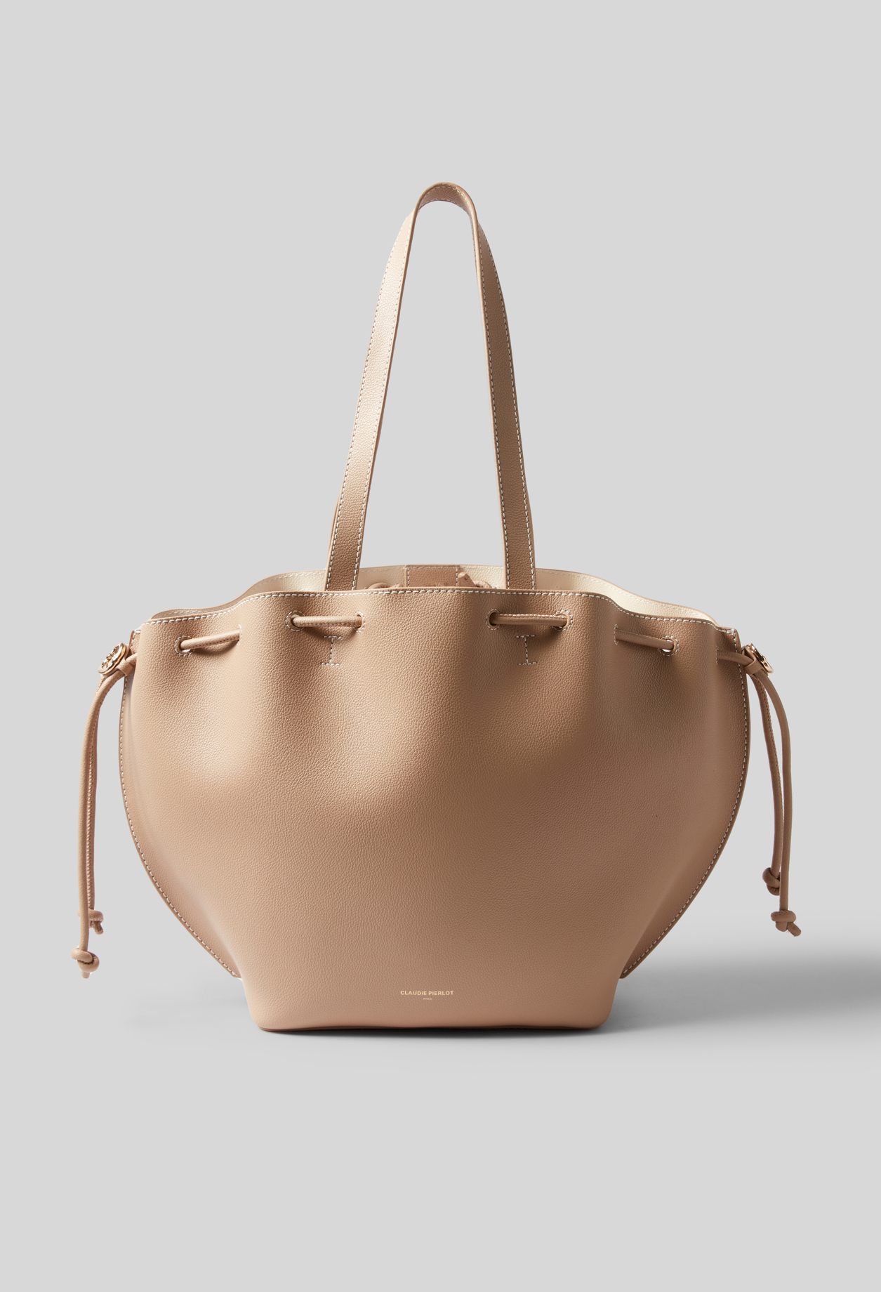 Tasche Alban aus genarbtem Leder Damen - Beige - Claudie Pierlot