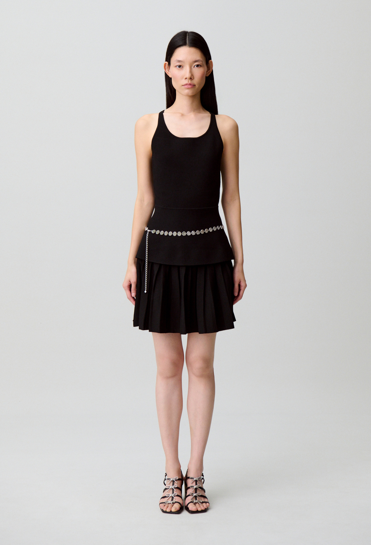 Strickkleid mit Kreuzträgern Damen - Schwarz - Claudie Pierlot
