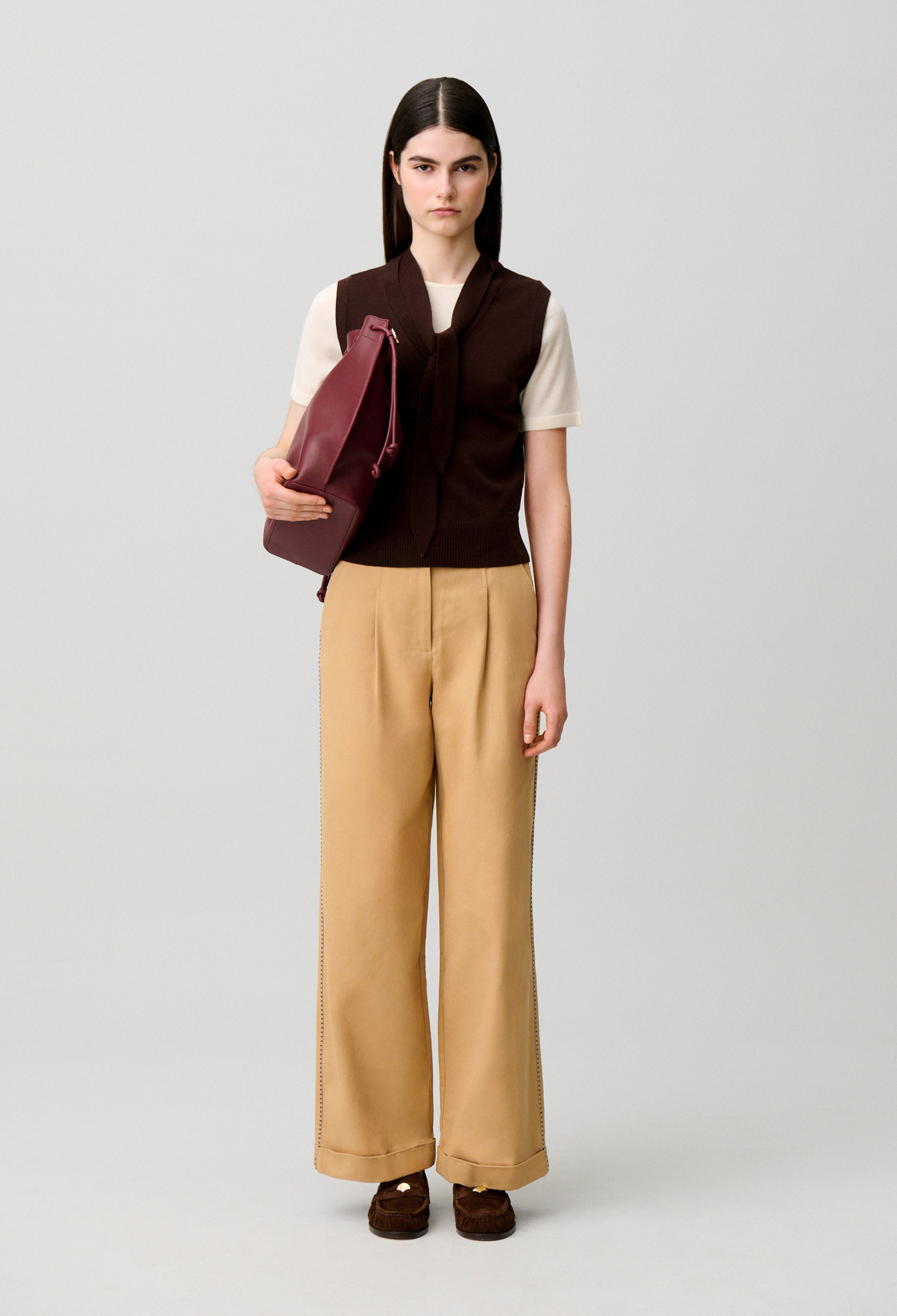 Lagenlook-Wollpullover Damen - Zweifarbig - Claudie Pierlot