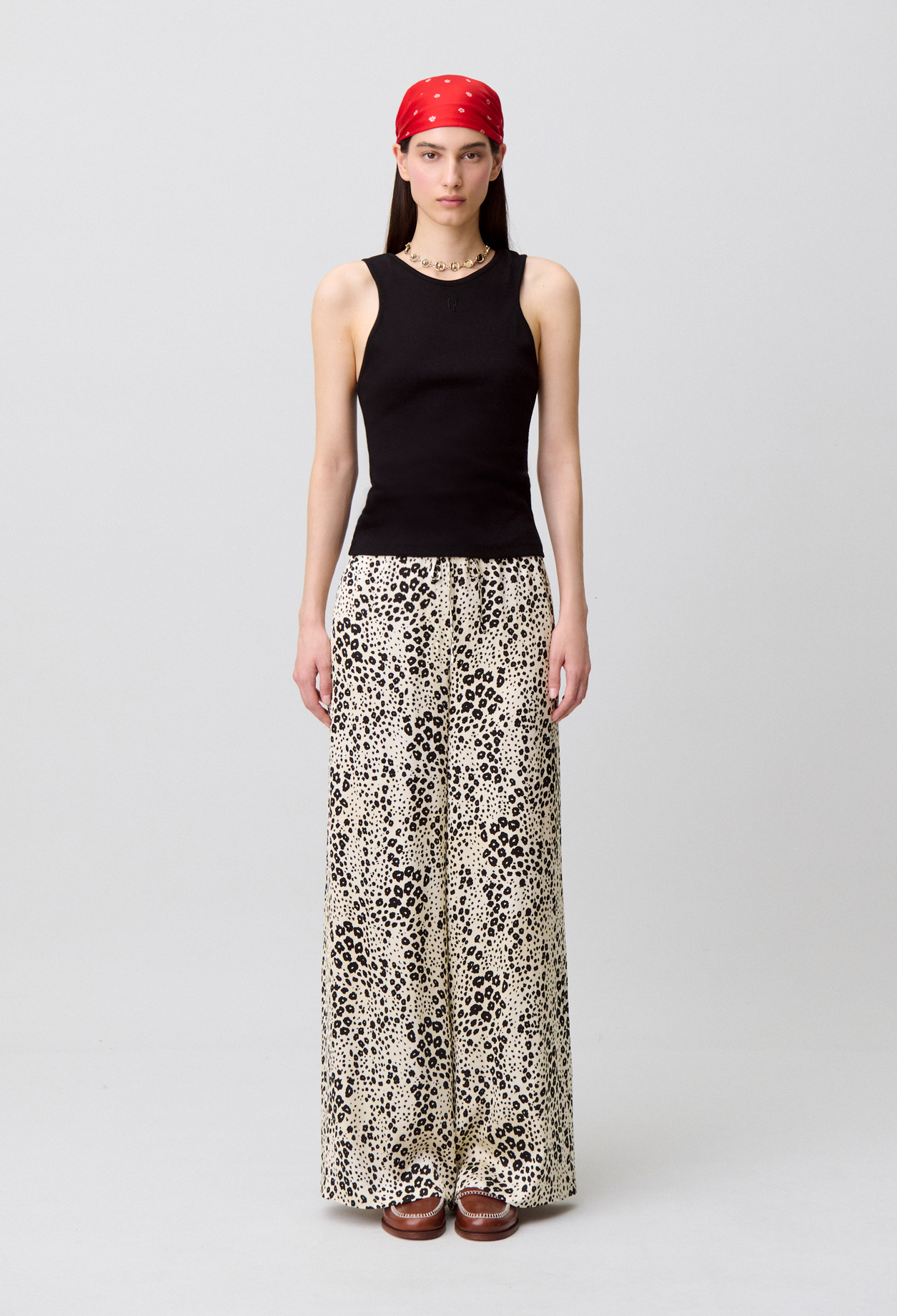 Satinhose mit Animal-Print Damen - Heller print - Claudie Pierlot