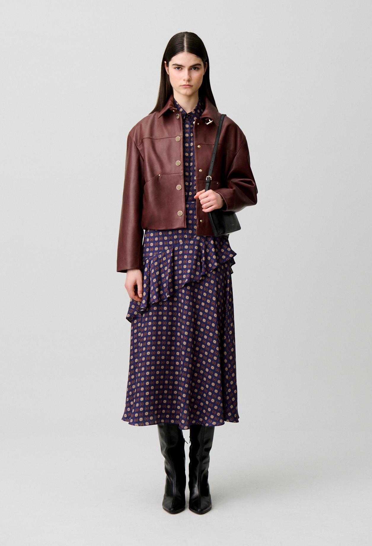 Fließender Print-Rock Damen - Marineblaue-print - Claudie Pierlot