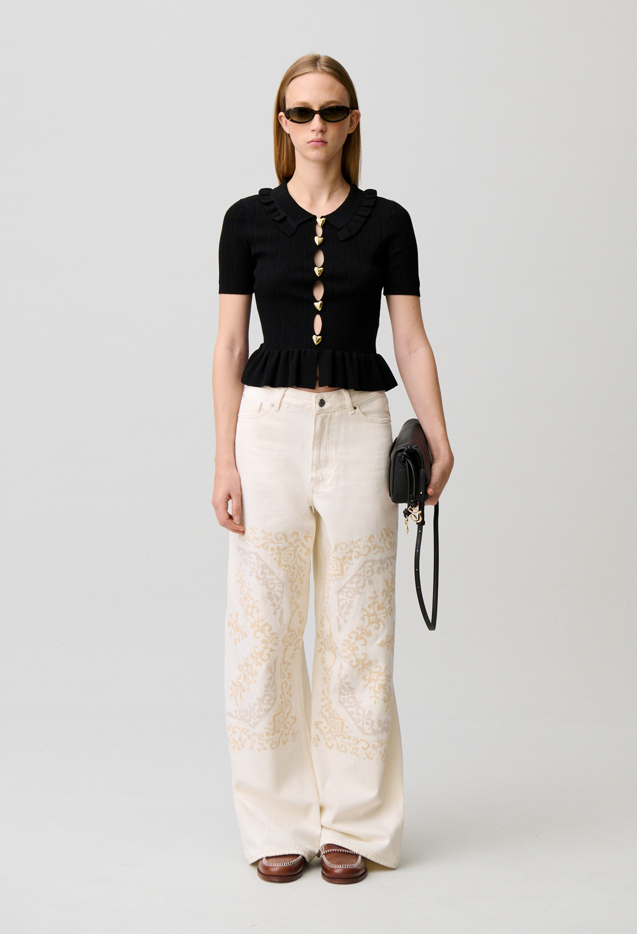Top mit Herz-Ajourmuster Damen - Schwarz - Claudie Pierlot