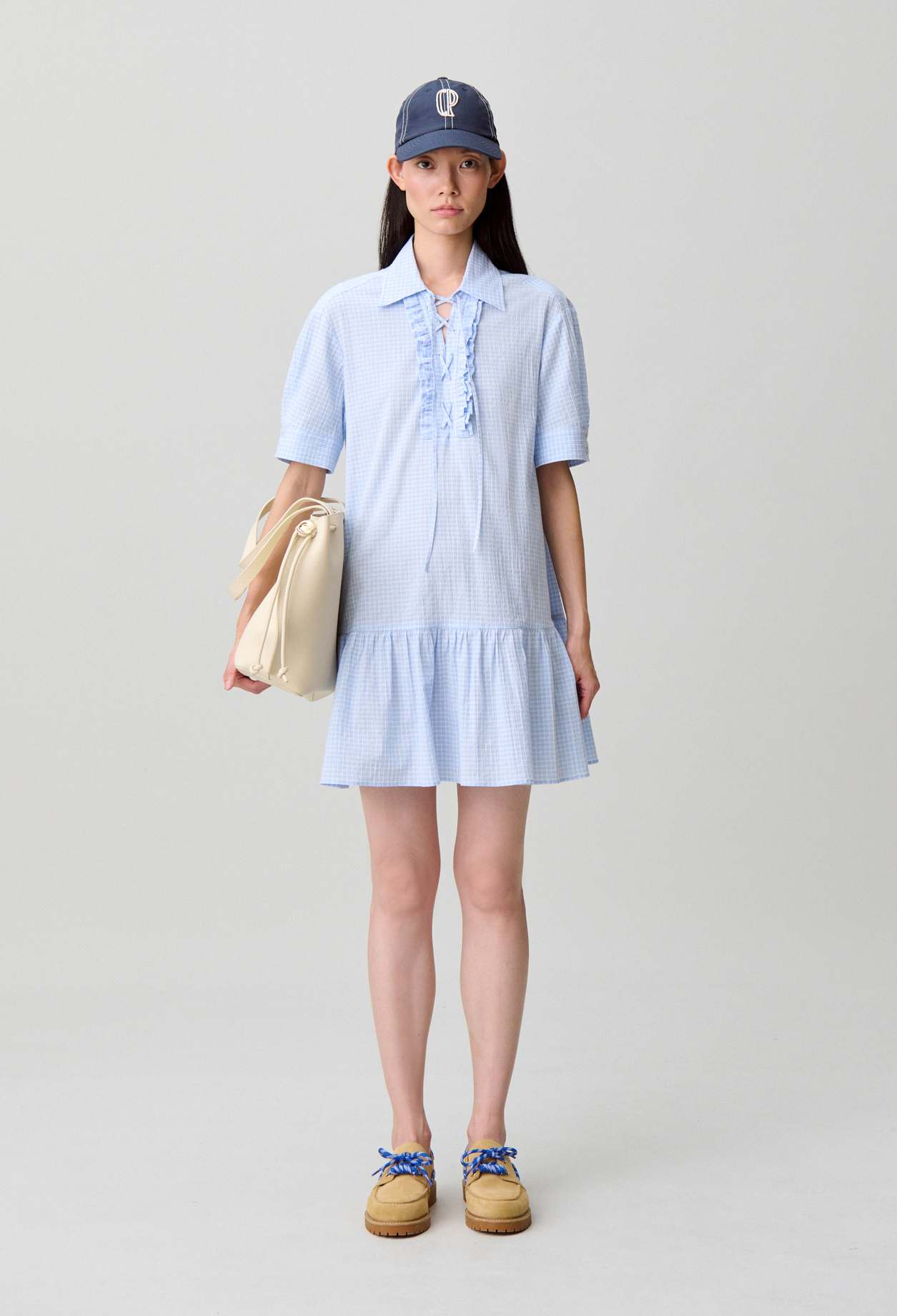Kurzes Schnürkleid mit Volants Damen - Mehrfarbig - Claudie Pierlot