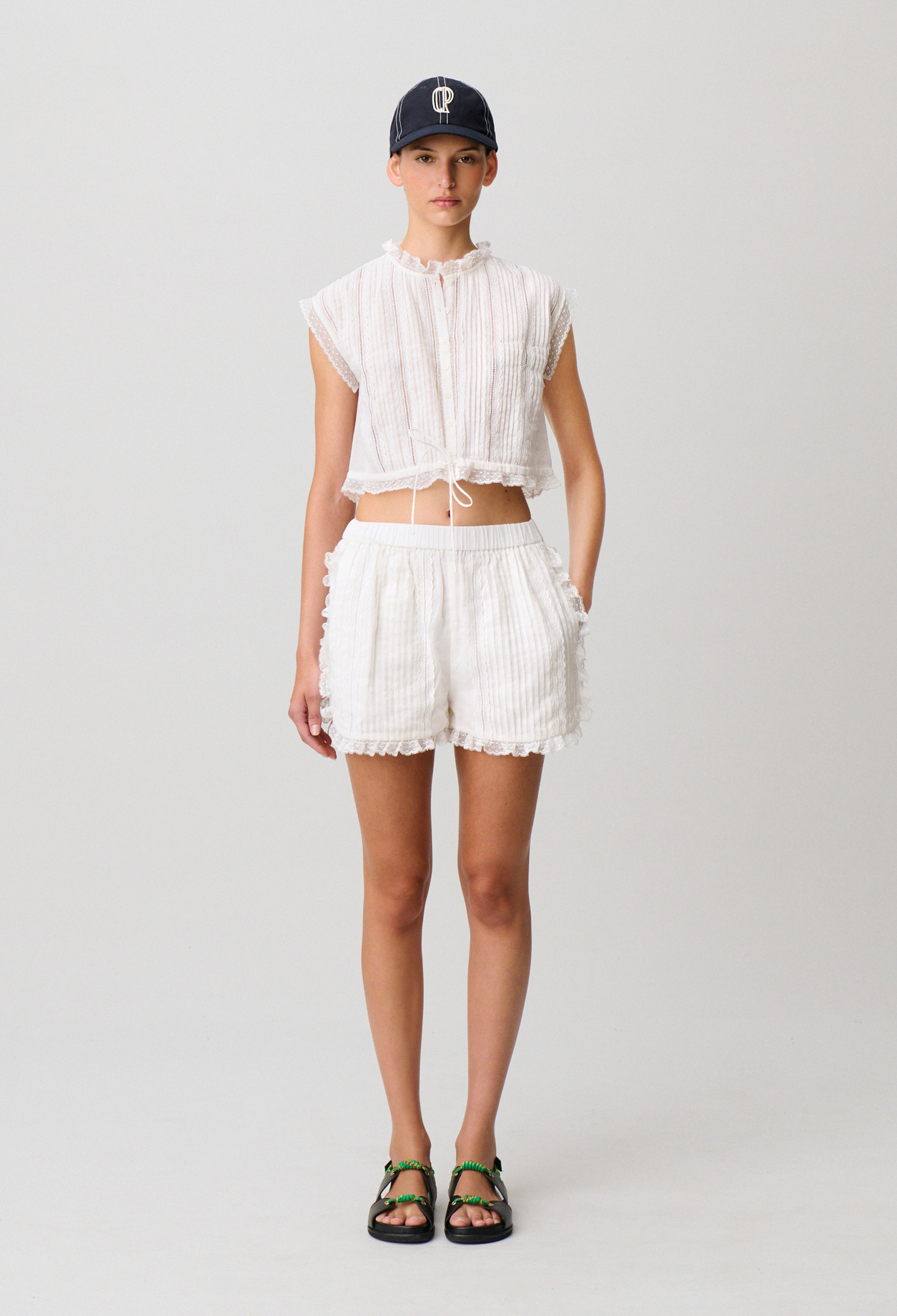 Kurze Spitzen-Shorts Damen - Cremefarbene - Claudie Pierlot