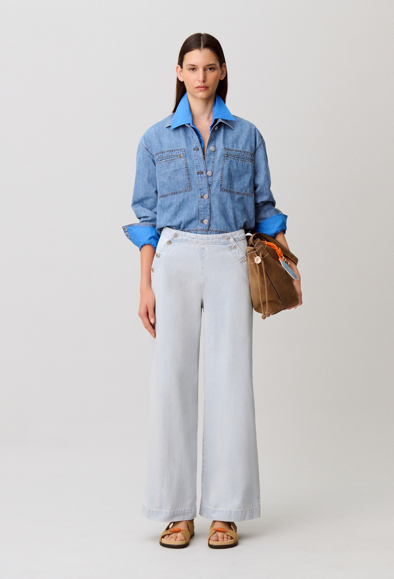 Denim-Jeans mit Latz Damen - Denim Blau clair - Claudie Pierlot