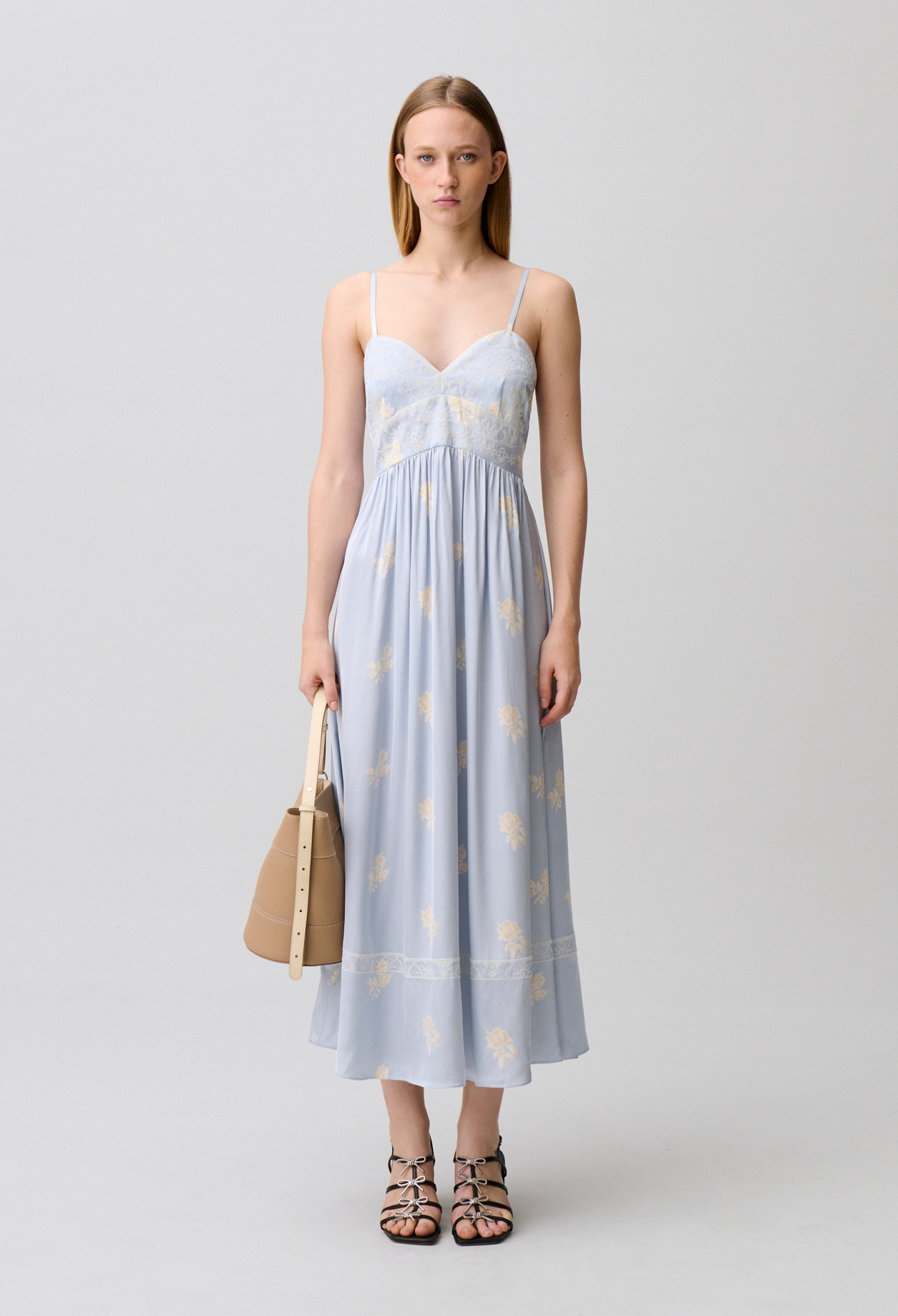 Fließendes Trägerkleid Damen - Heller print - Claudie Pierlot