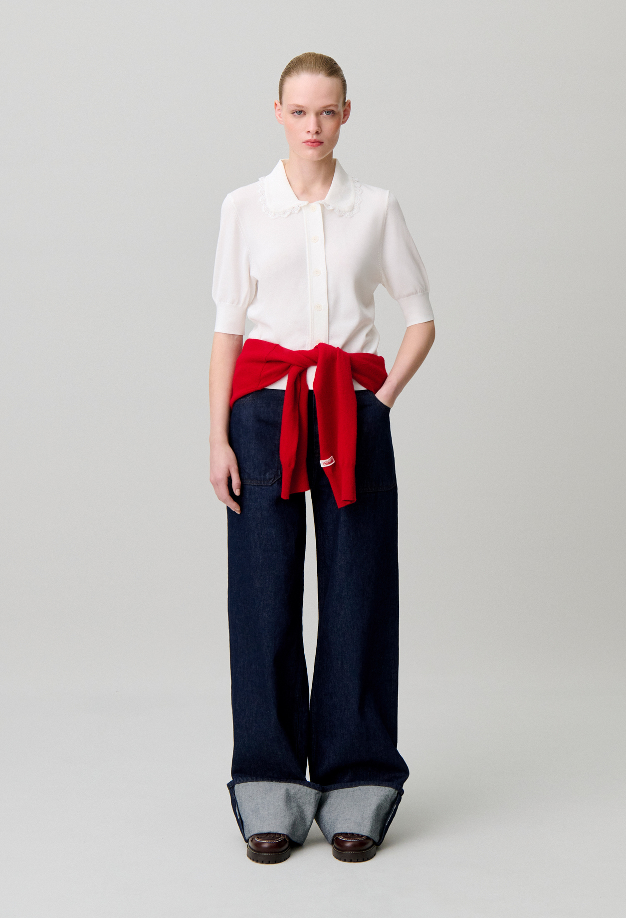Spitzenstrick-Cardigan Damen - Cremefarbene - Claudie Pierlot