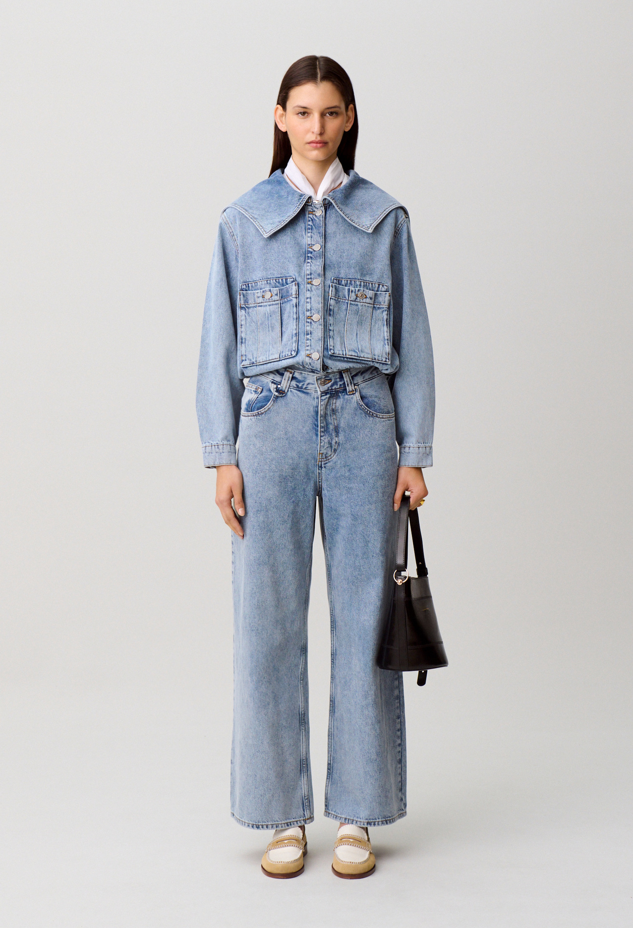 Denim-Jeans mit weitem Bein Damen - Denim-blue - Claudie Pierlot