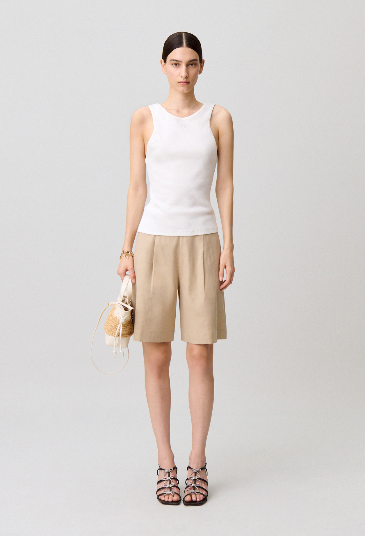 Leinen-Bermuda Damen - Sand - Claudie Pierlot