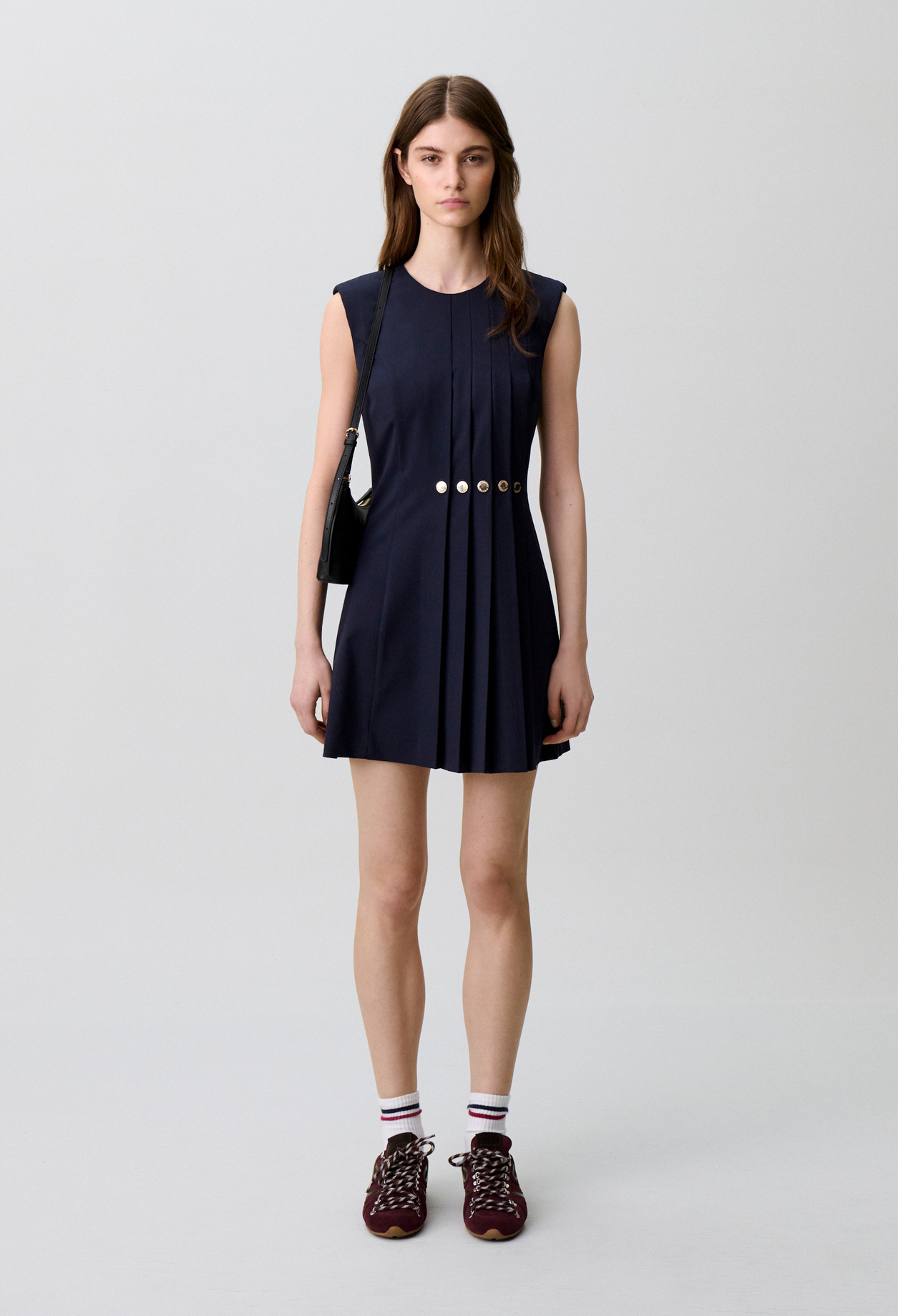 Tailliertes Wollmix-Kleid Damen - Marineblaue - Claudie Pierlot