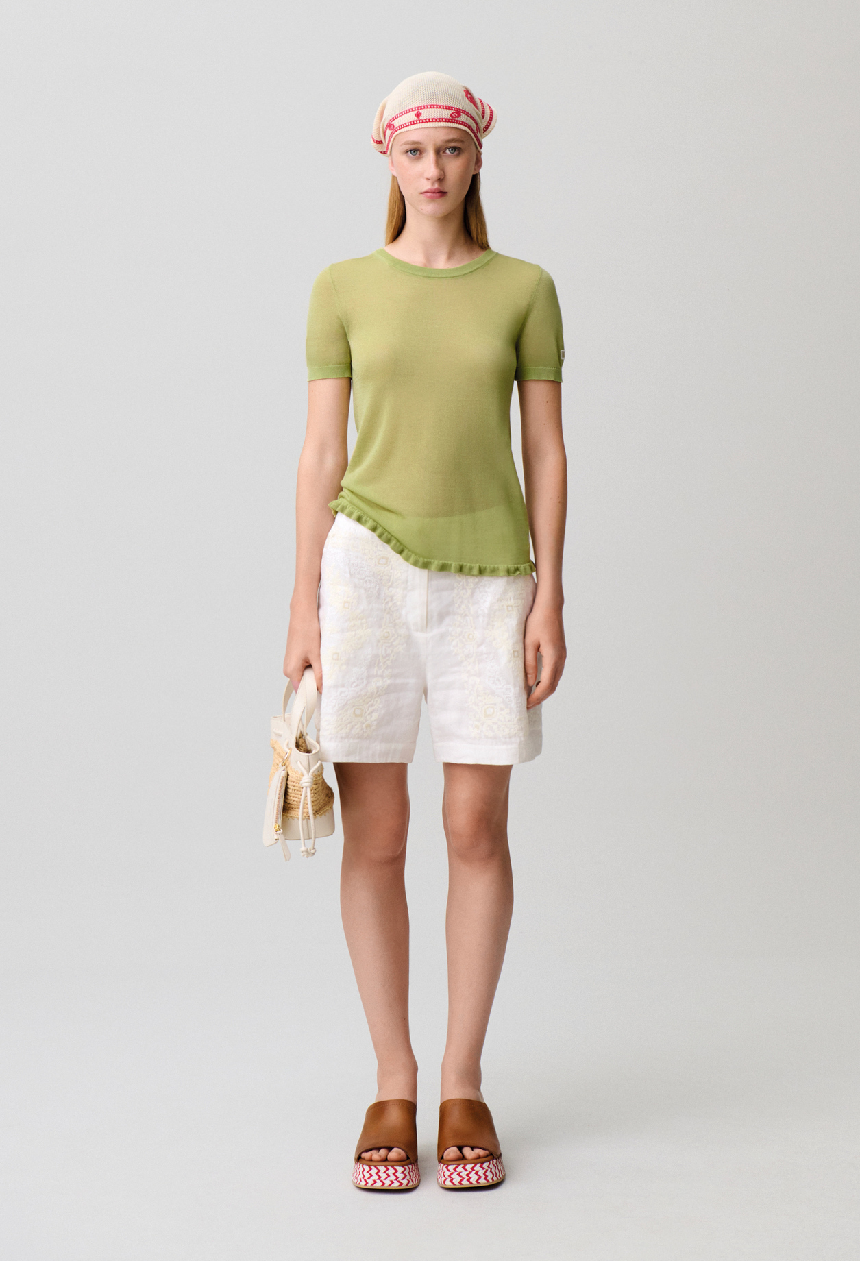 Stricktop mit Rüschen Damen - Pistache - Claudie Pierlot