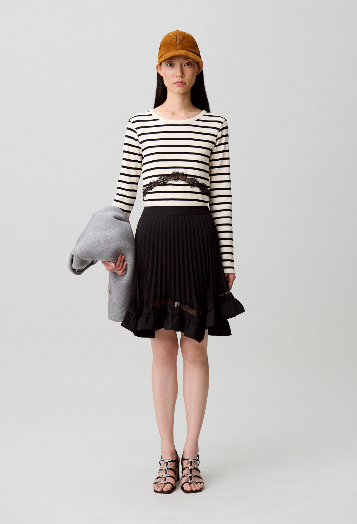 Asymmetrischer Spitzenrock Damen - Schwarz - Claudie Pierlot