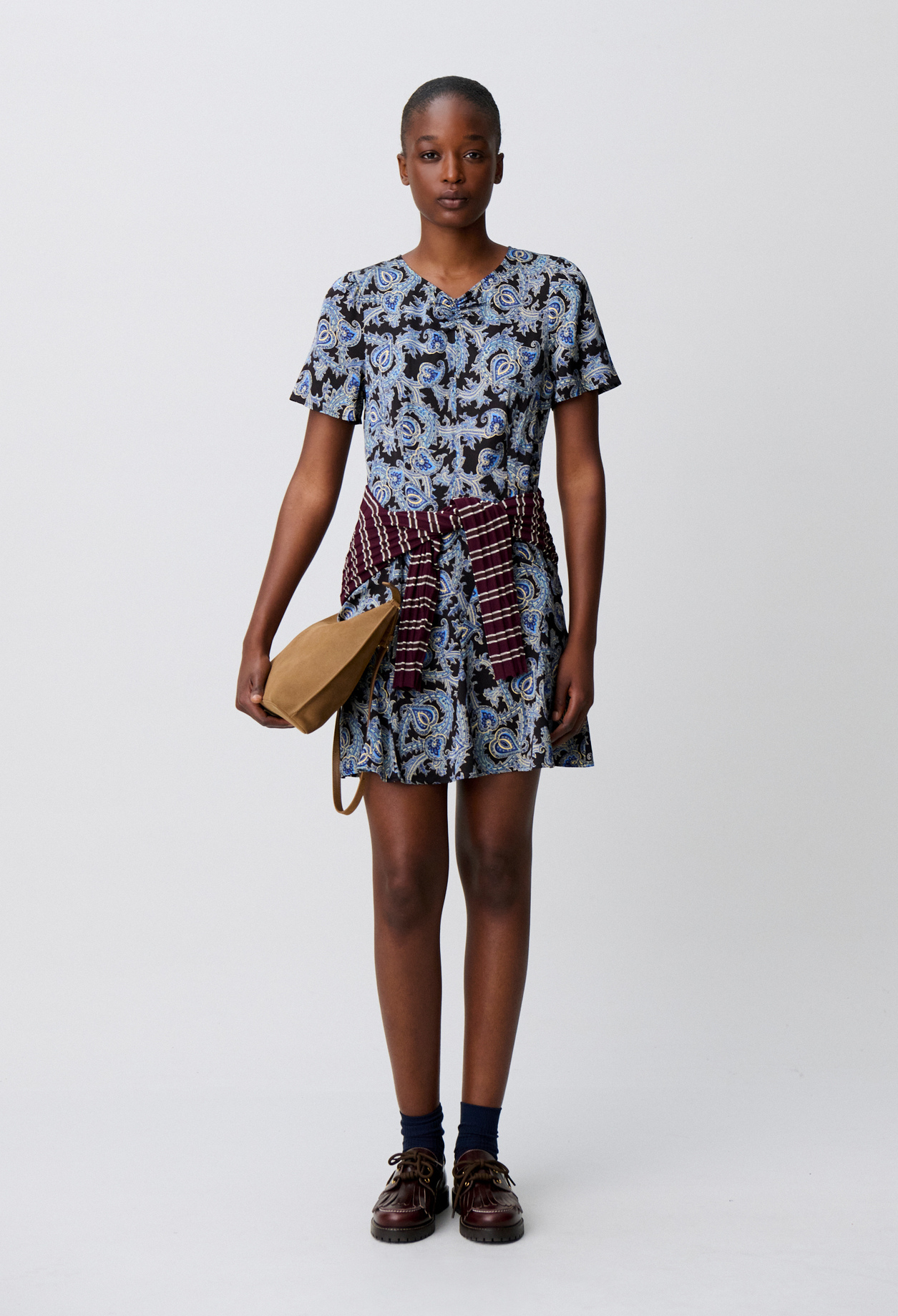 Kurzes fließendes Print-Kleid Damen - Dunkler print - Claudie Pierlot