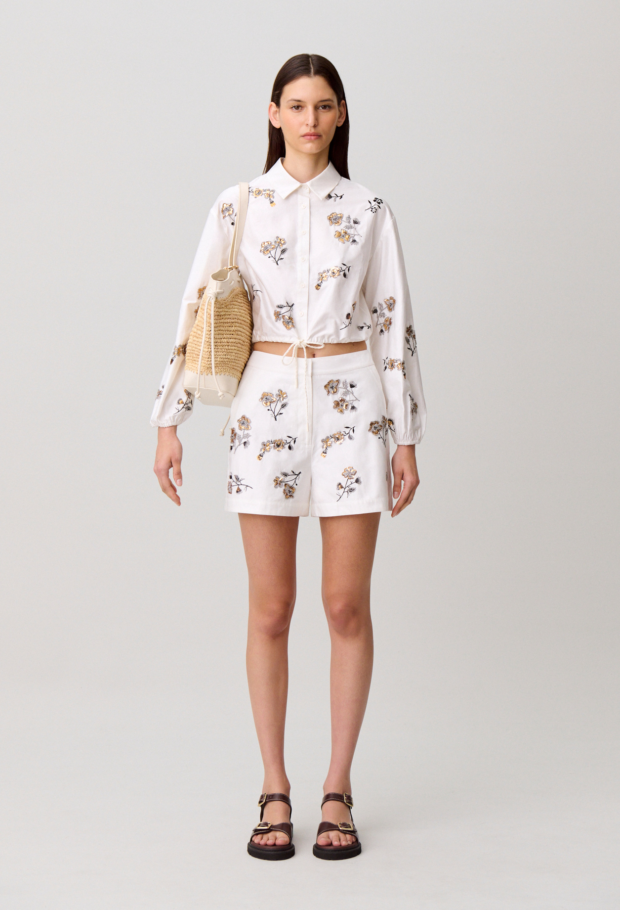 Geblümte kurze Shorts Damen - Cremefarbene - Claudie Pierlot