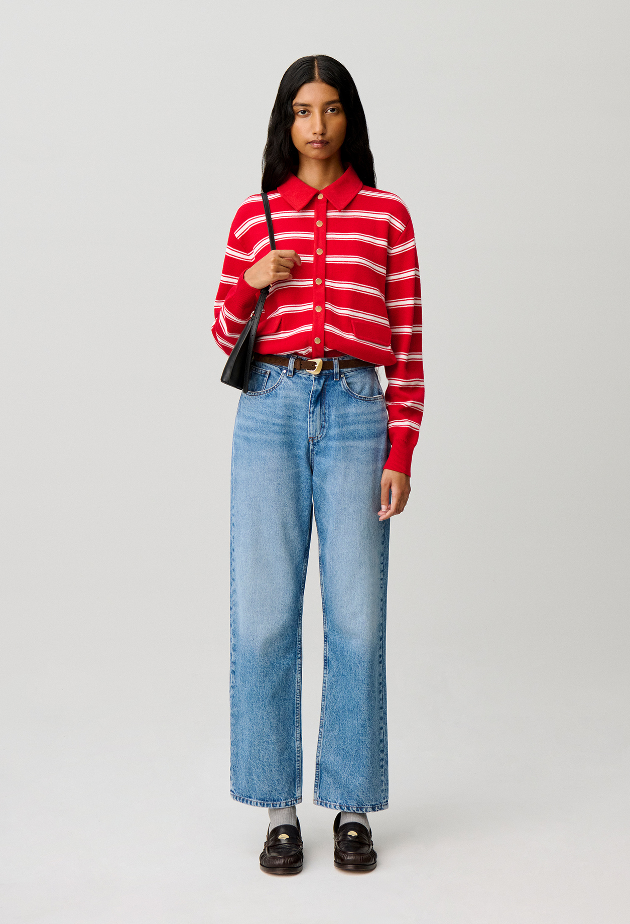 Gestreifter Cardigan Damen - Rot - Claudie Pierlot