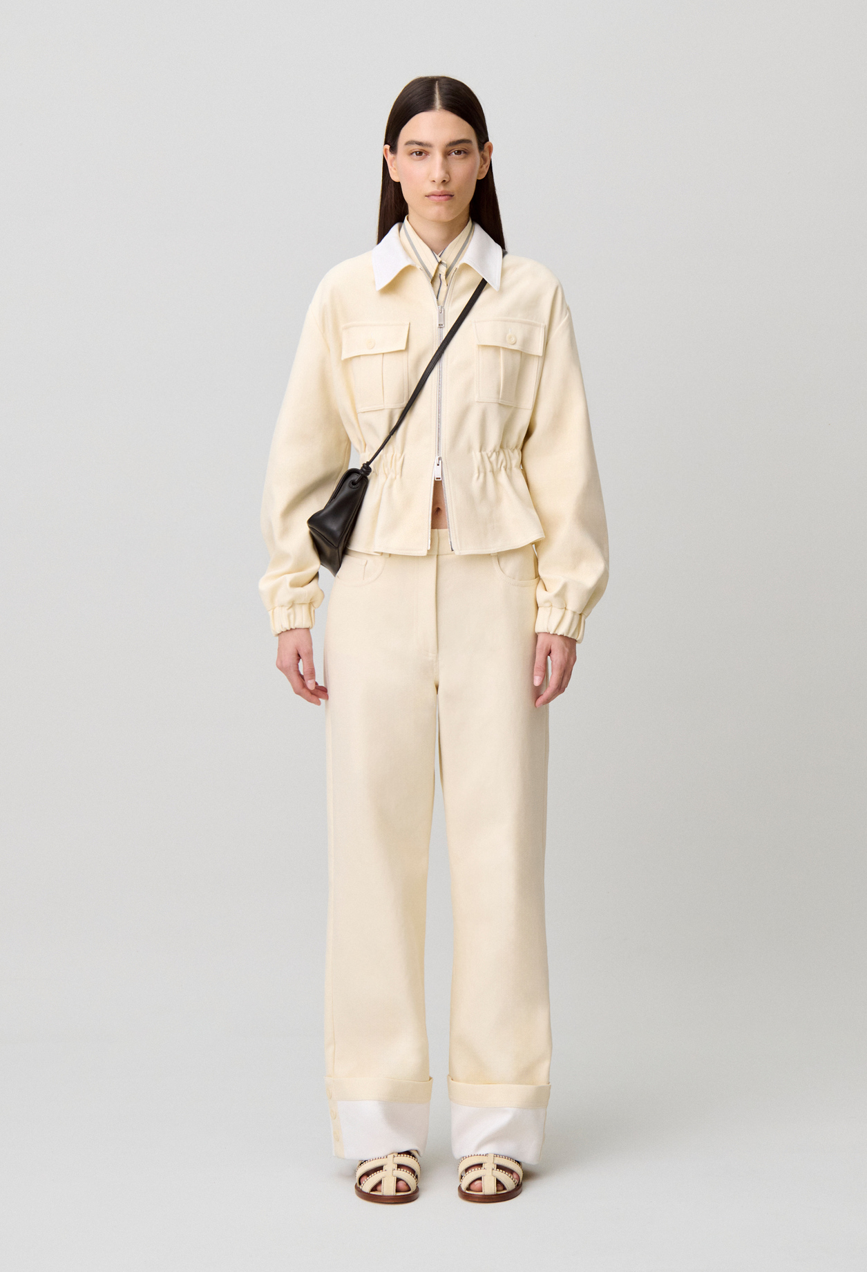Baumwollblouson mit Hemdkragen Damen - Vanille - Claudie Pierlot