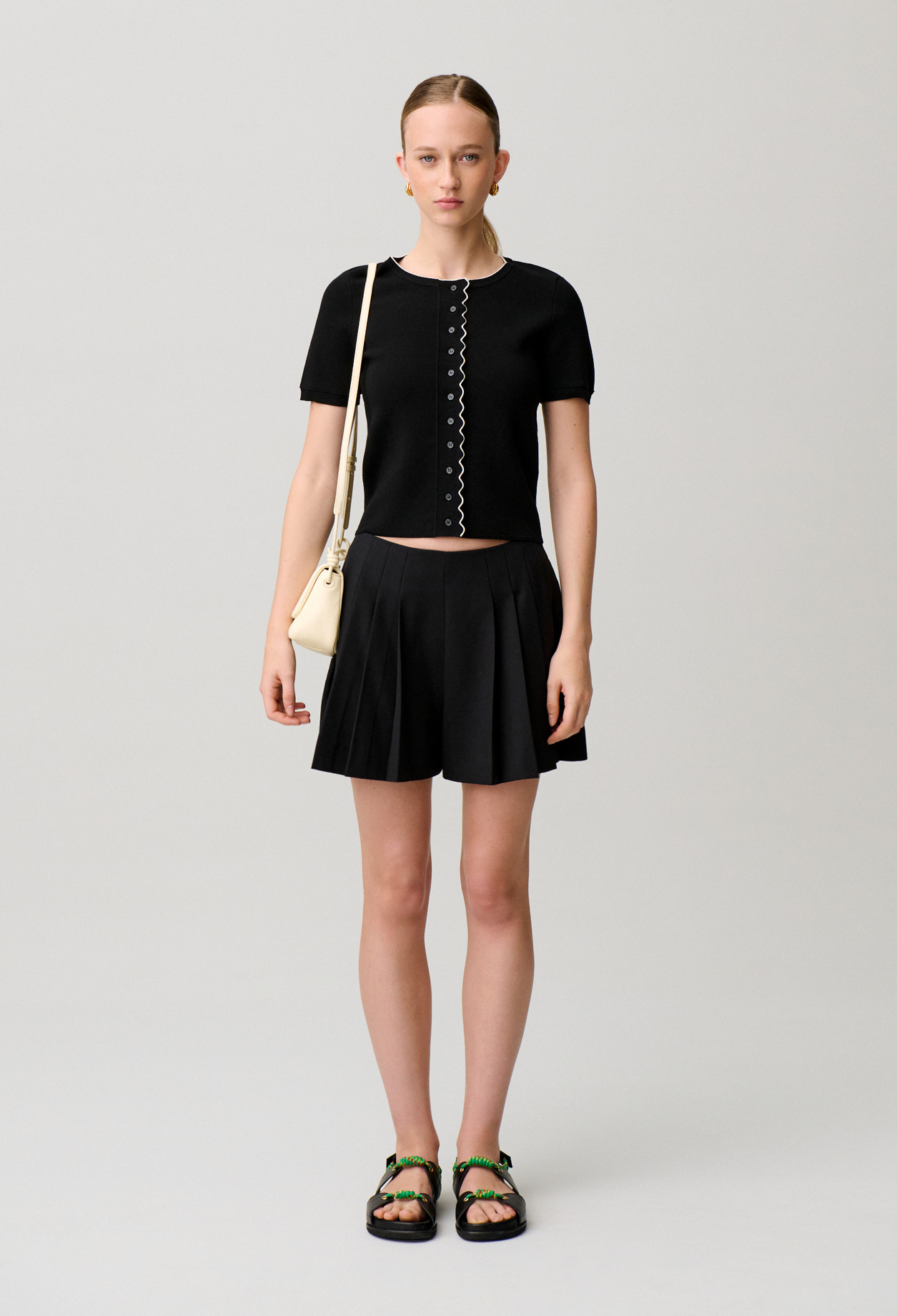 Kontrast-Strickcardigan Damen - Schwarz - Claudie Pierlot