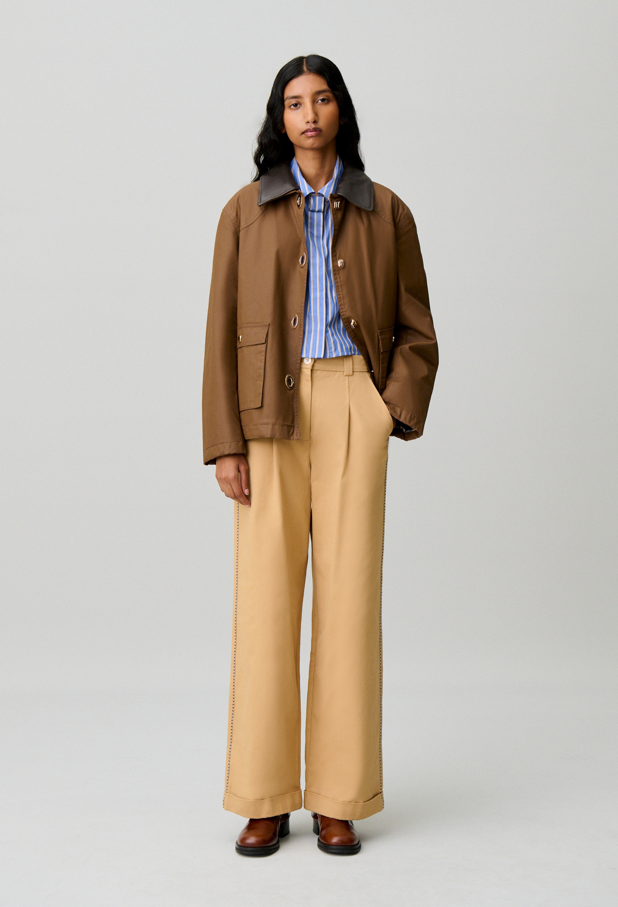 Gerade Hose mit Falten Damen - Beige - Claudie Pierlot
