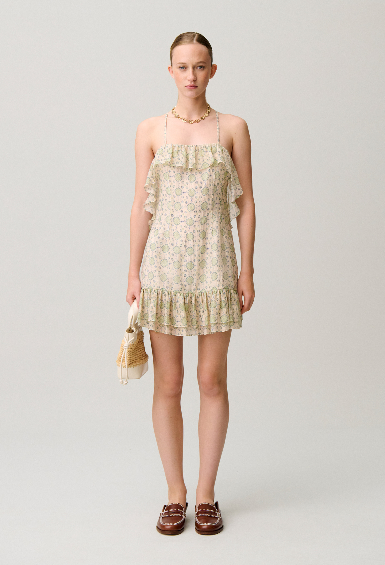 Kurzes Print-Kleid Damen - Heller print - Claudie Pierlot